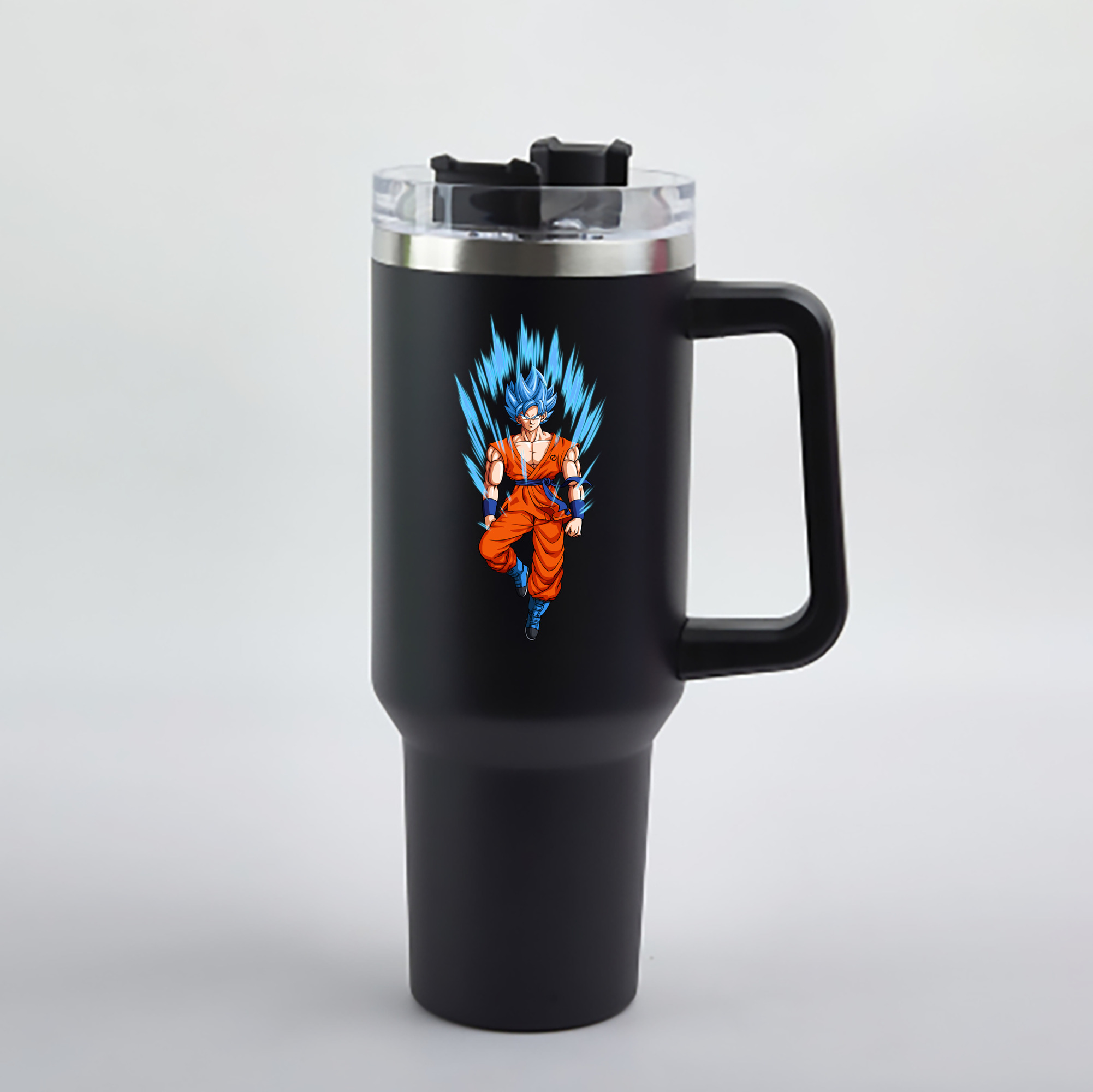 （画像用） ドラゴンボール 孫 悟飯（そんごはん）DRAGON BALL Son Gohan 1200mL車用タンブラー - クリスタルステッカー（プラスチックストロー付き）