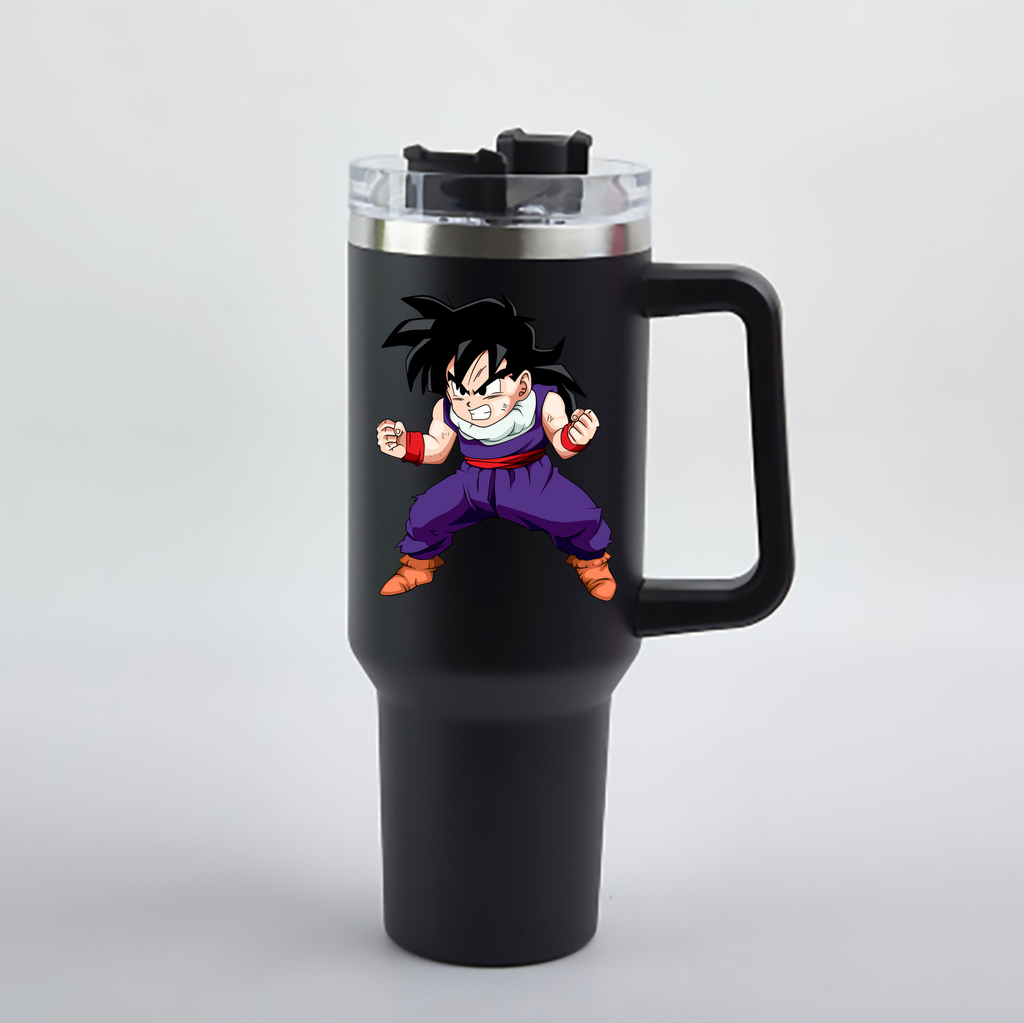 （画像用） ドラゴンボール 孫 悟飯（そんごはん）DRAGON BALL Son Gohan 1200mL車用タンブラー - クリスタルステッカー（プラスチックストロー付き）