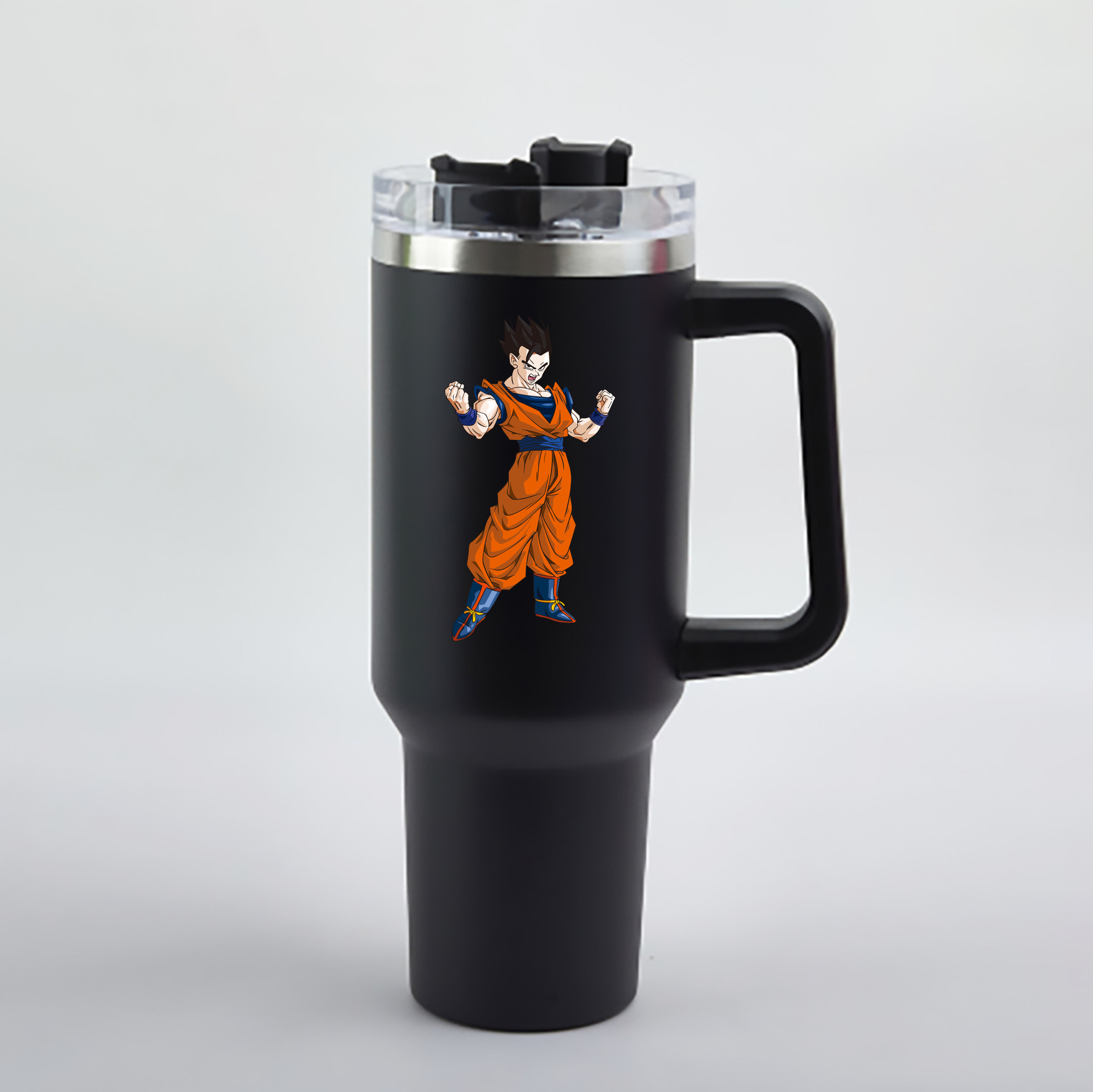 （画像用） ドラゴンボール 孫 悟飯（そんごはん）DRAGON BALL Son Gohan 1200mL車用タンブラー - クリスタルステッカー（プラスチックストロー付き）