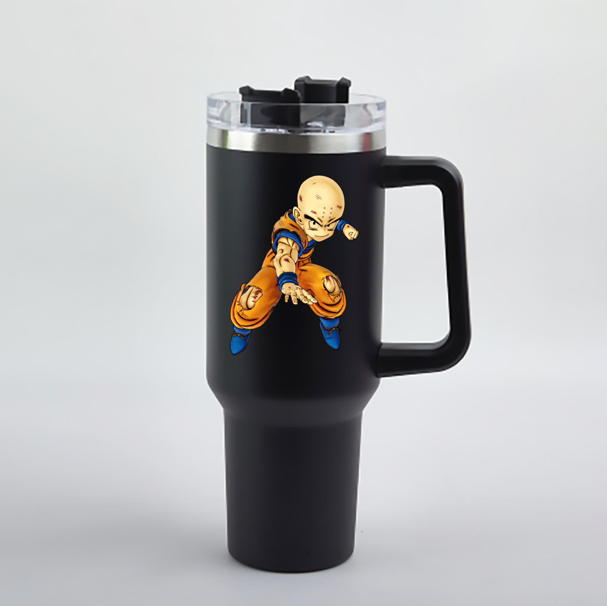（画像用） ドラゴンボール クリリン DRAGON BALL krillin 1200mL車用タンブラー - クリスタルステッカー（プラスチックストロー付き）