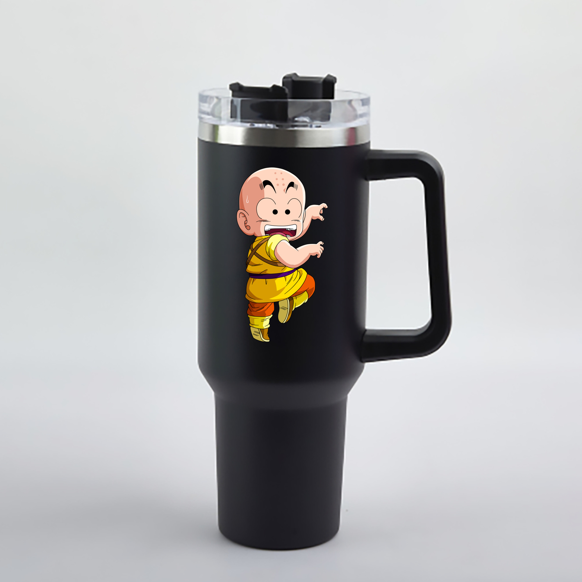 （画像用） ドラゴンボール クリリン DRAGON BALL krillin 1200mL車用タンブラー - クリスタルステッカー（プラスチックストロー付き）