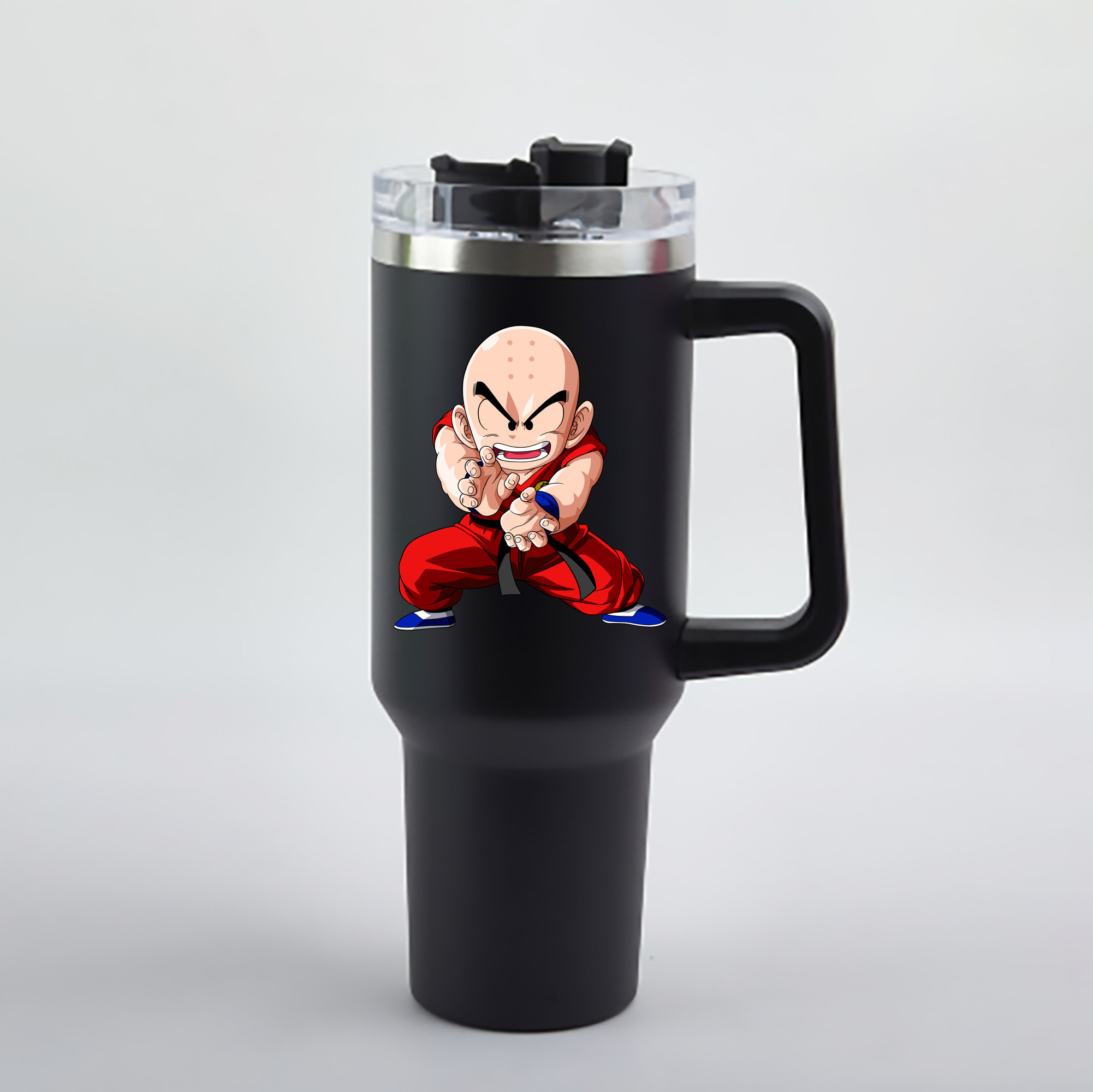 （画像用） ドラゴンボール クリリン DRAGON BALL krillin 1200mL車用タンブラー - クリスタルステッカー（プラスチックストロー付き）