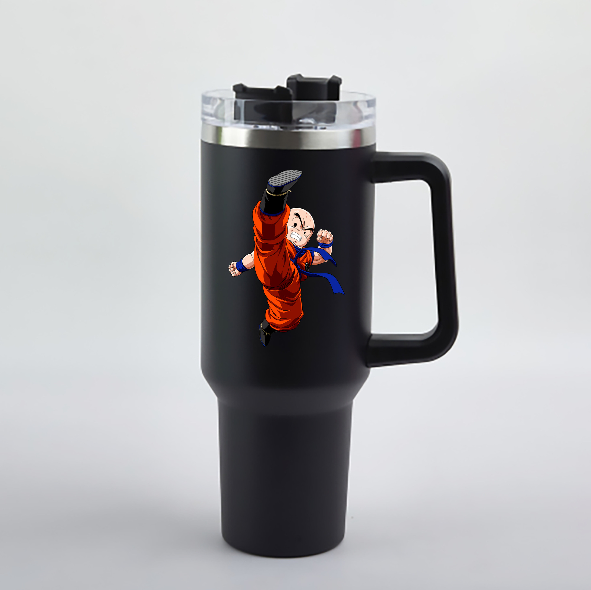 （画像用） ドラゴンボール クリリン DRAGON BALL krillin 1200mL車用タンブラー - クリスタルステッカー（プラスチックストロー付き）