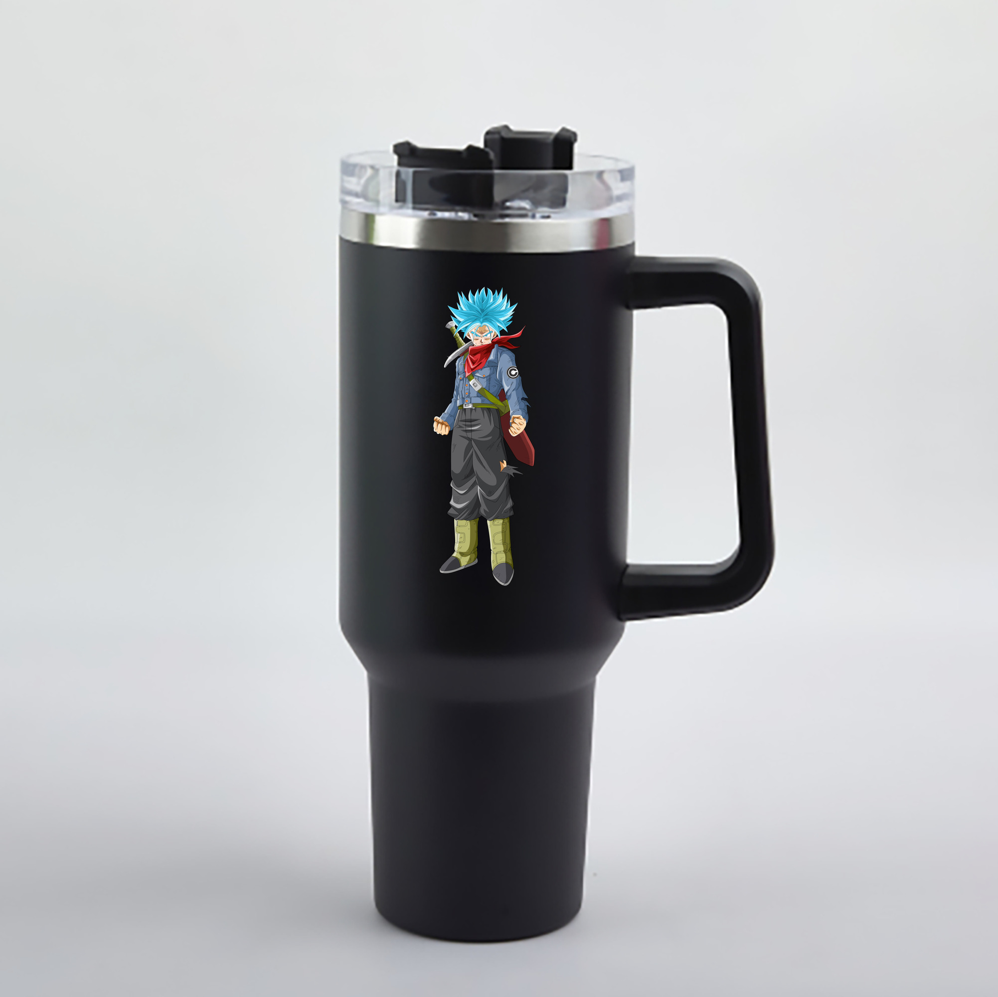 （画像用） ドラゴンボール トランクス（Torankusu）DRAGON BALL Trunks 1200mL車用タンブラー - クリスタルステッカー（プラスチックストロー付き）
