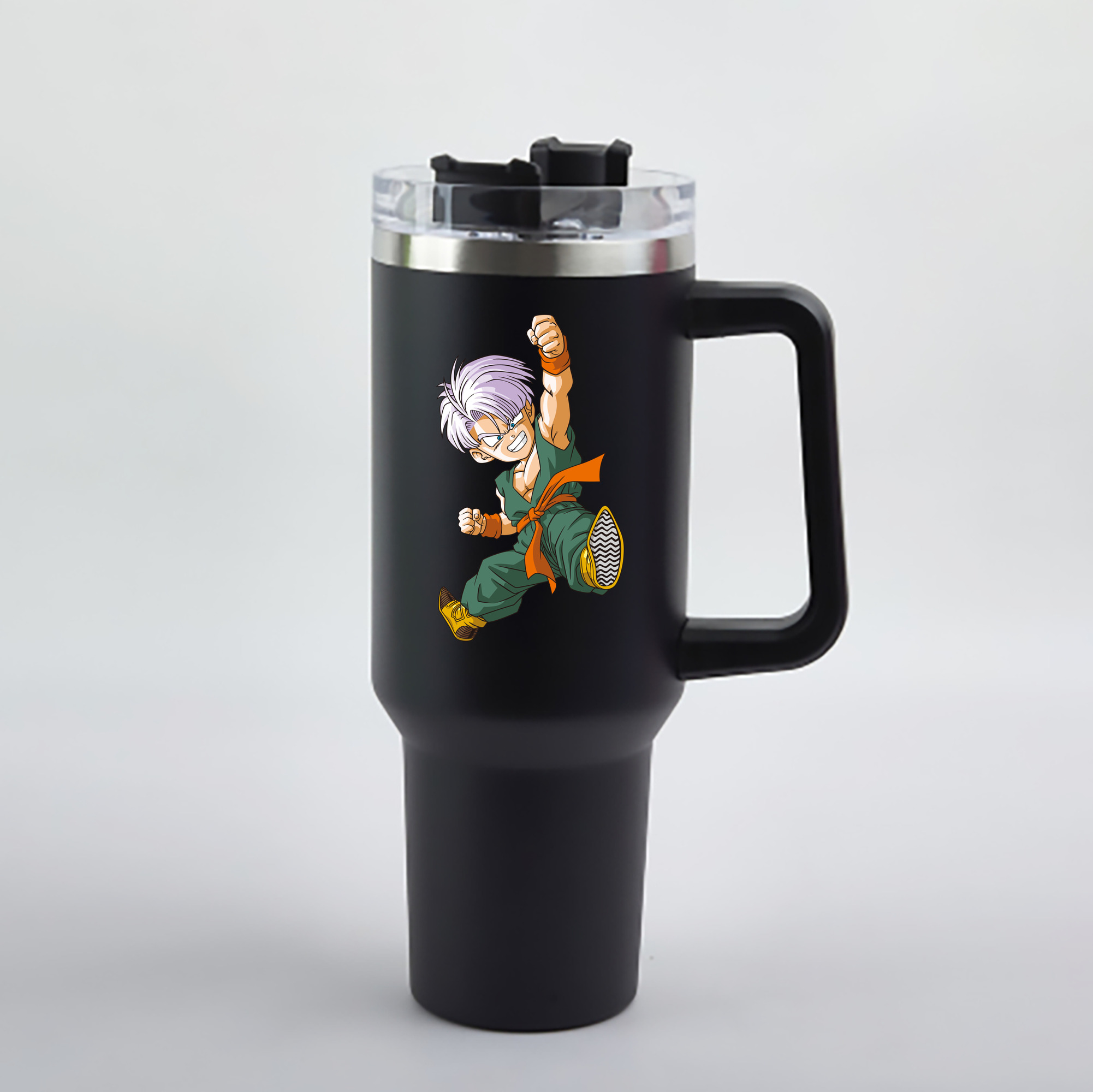 （画像用） ドラゴンボール トランクス（Torankusu）DRAGON BALL Trunks 1200mL車用タンブラー - クリスタルステッカー（プラスチックストロー付き）