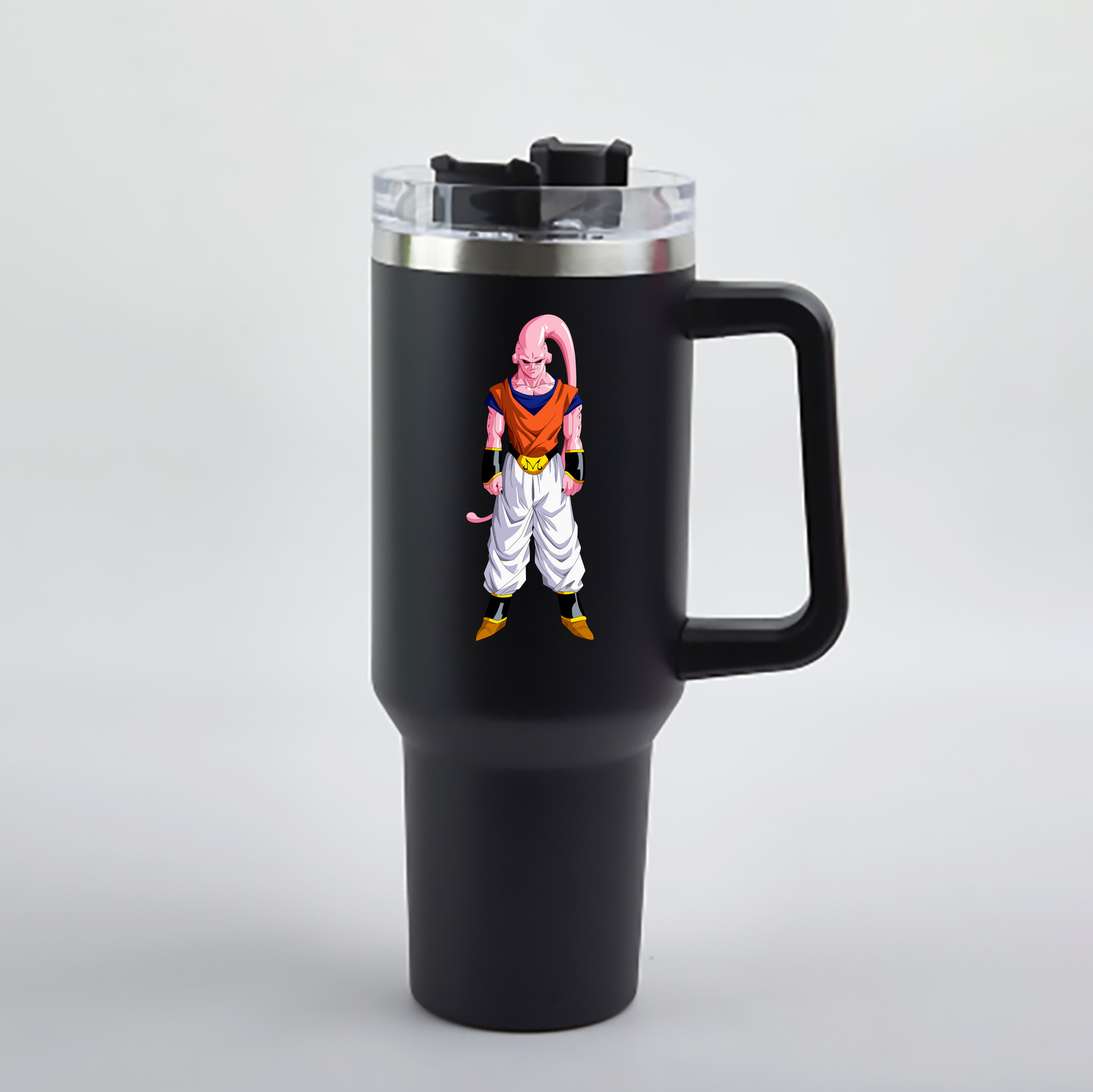 （画像用） ドラゴンボール 魔人ブウ DRAGON BALL Majin Buu 1200mL車用タンブラー - クリスタルステッカー（プラスチックストロー付き）
