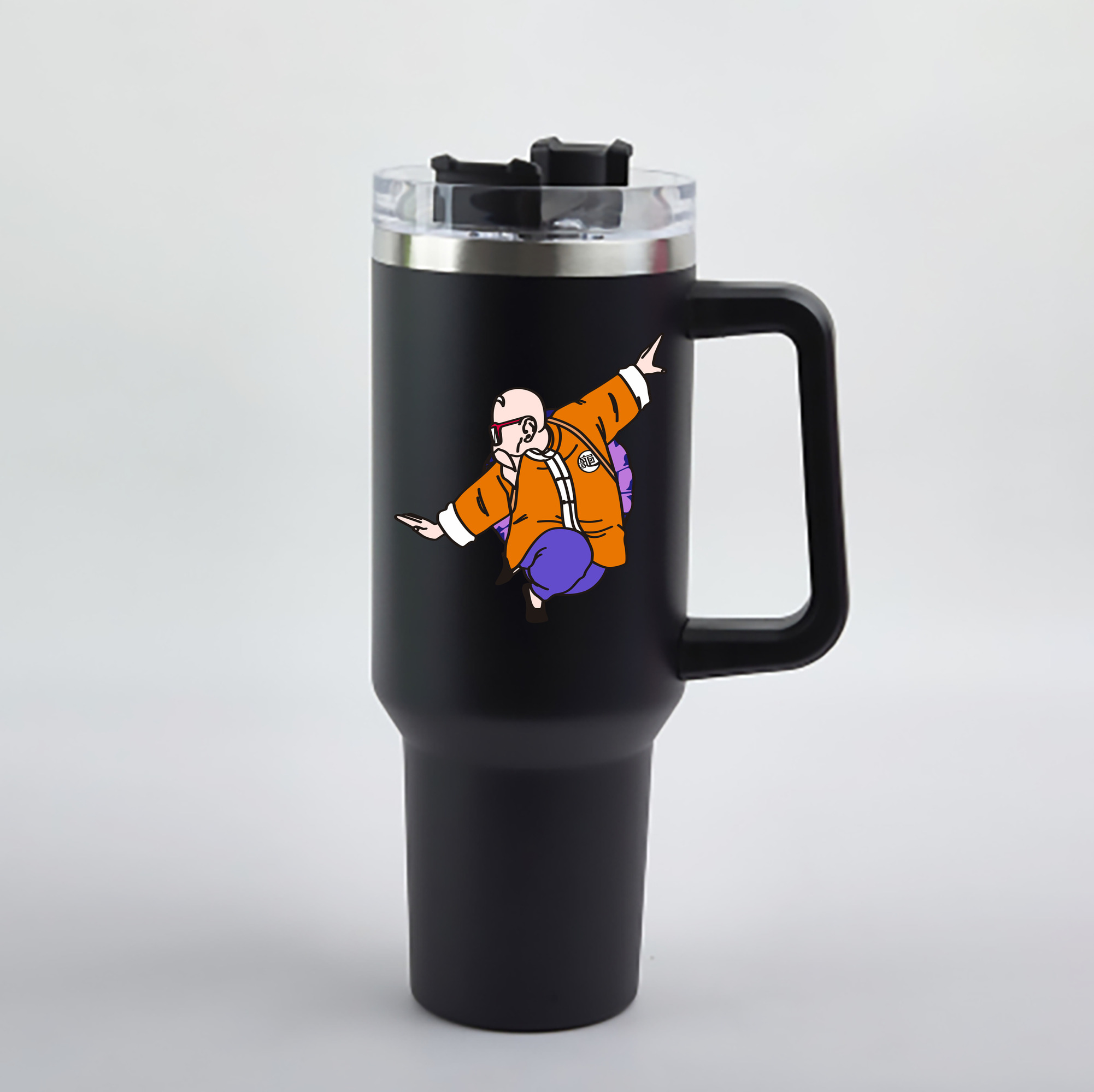 （画像用） ドラゴンボール 亀仙人（かめせんにん） DRAGON BALL Master Roshi Kame Sennin 1200mL車用タンブラー - クリスタルステッカー（プラスチックストロー付き）