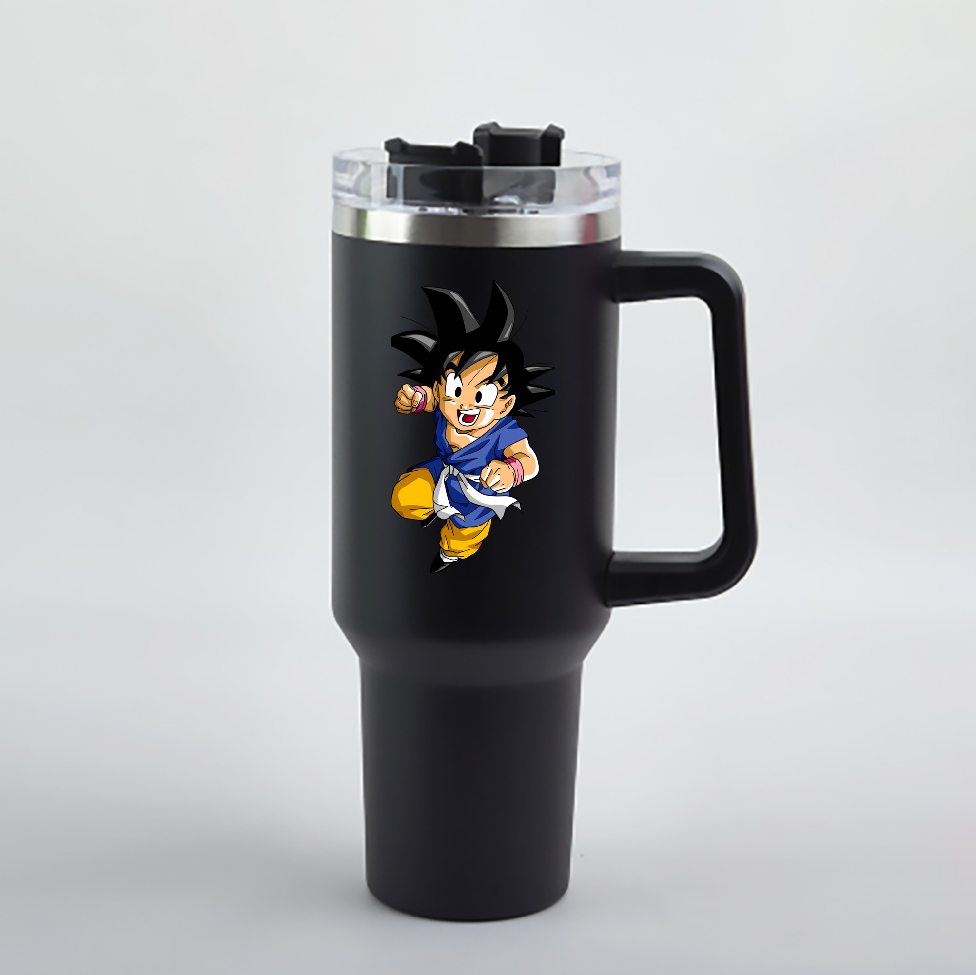 （画像用） ドラゴンボール 孫悟天 そん ごてん DRAGON BALL Son Goten 1200mL車用タンブラー - クリスタルステッカー（プラスチックストロー付き）