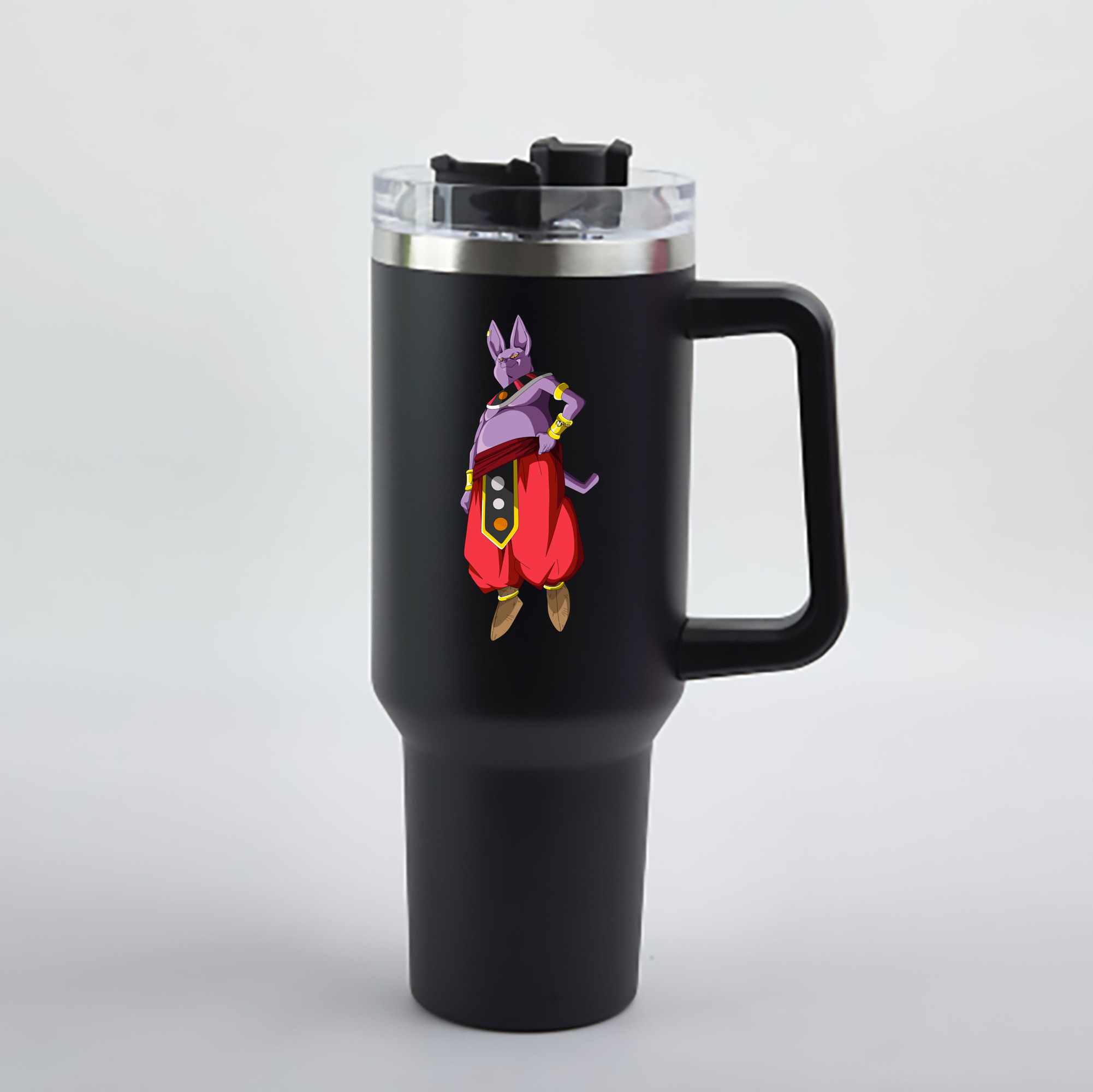 （画像用） ドラゴンボール シャンパ DRAGON BALL Champa 1200mL車用タンブラー - クリスタルステッカー（プラスチックストロー付き）