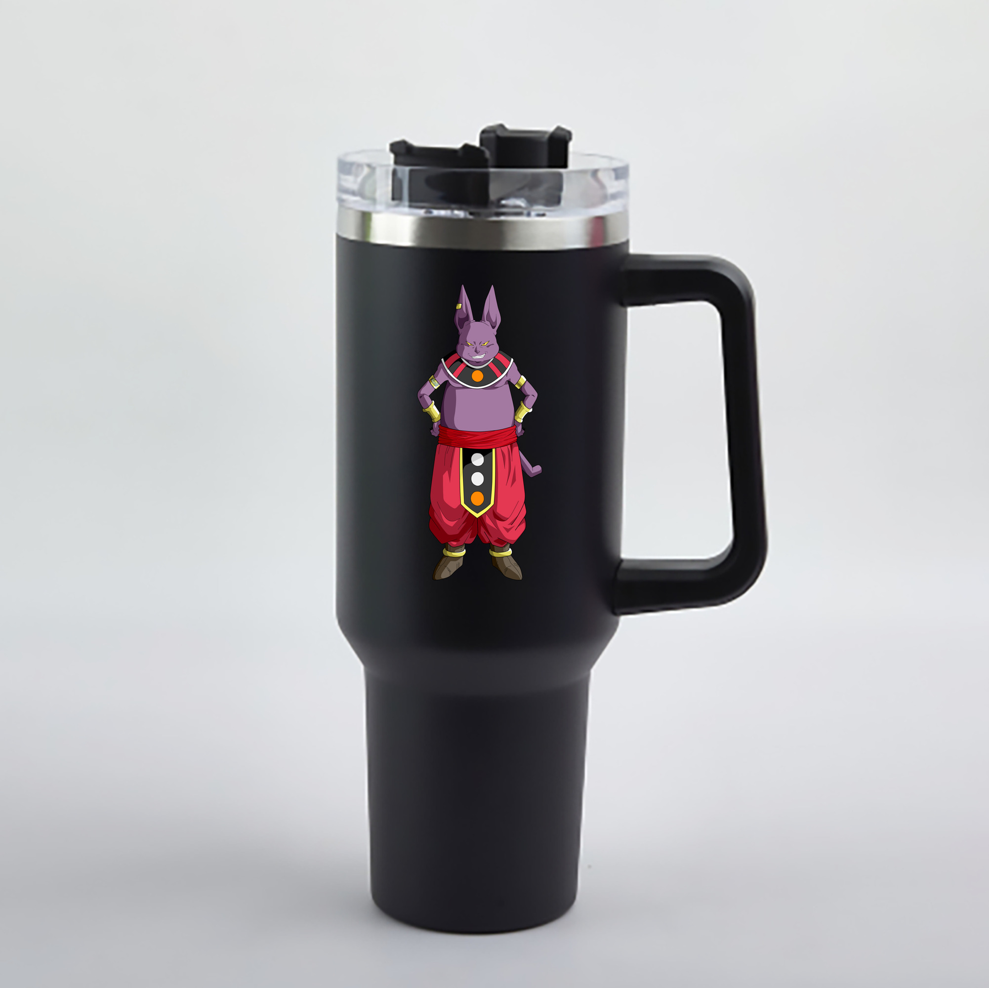（画像用） ドラゴンボール シャンパ DRAGON BALL Champa 1200mL車用タンブラー - クリスタルステッカー（プラスチックストロー付き）