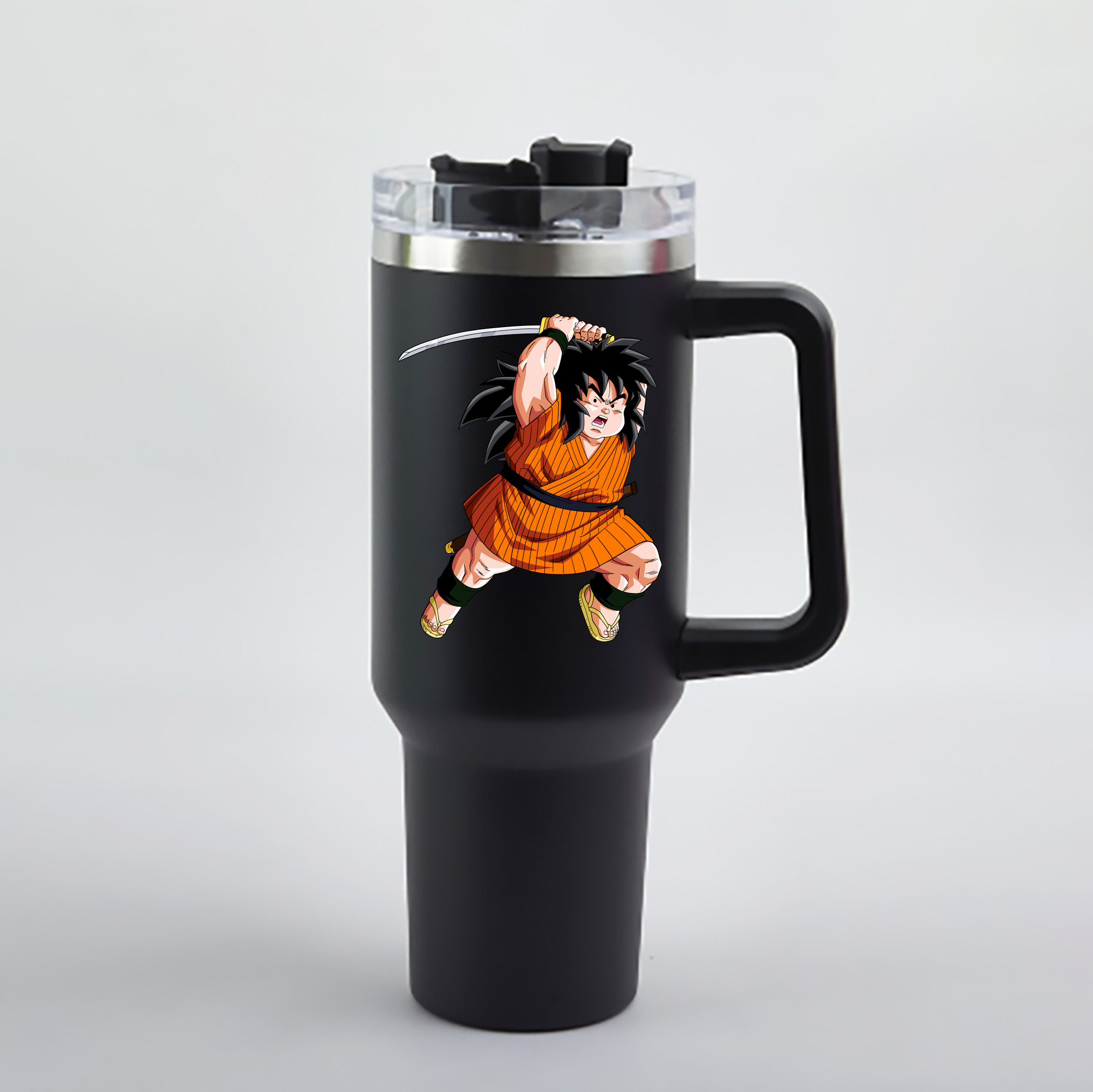 （画像用） ドラゴンボール やじろべえ DRAGON BALL Yajirobe 1200mL車用タンブラー - クリスタルステッカー（プラスチックストロー付き）