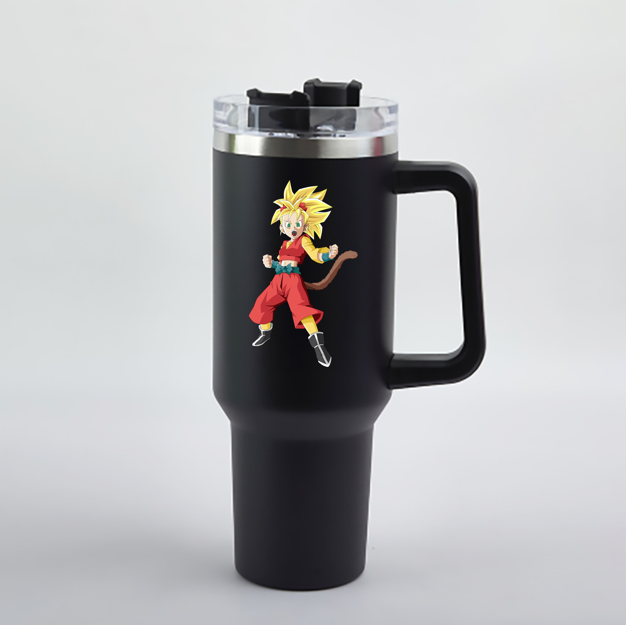 （画像用） ドラゴンボール カリフラ DRAGON BALL Caulifla 1200mL車用タンブラー - クリスタルステッカー（プラスチックストロー付き）