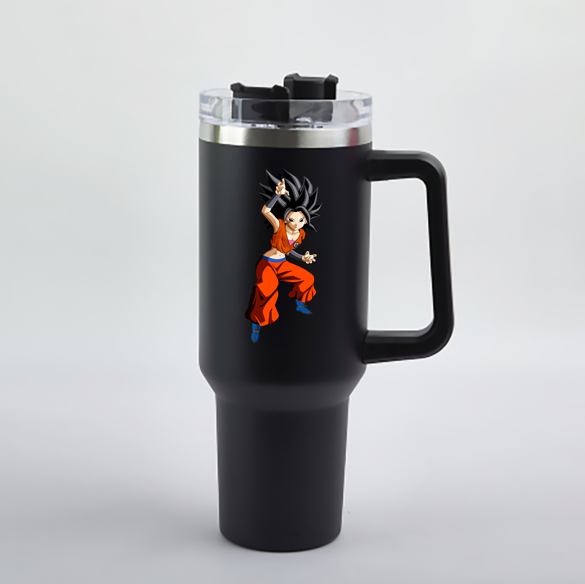 （画像用） ドラゴンボール カリフラ DRAGON BALL Caulifla 1200mL車用タンブラー - クリスタルステッカー（プラスチックストロー付き）