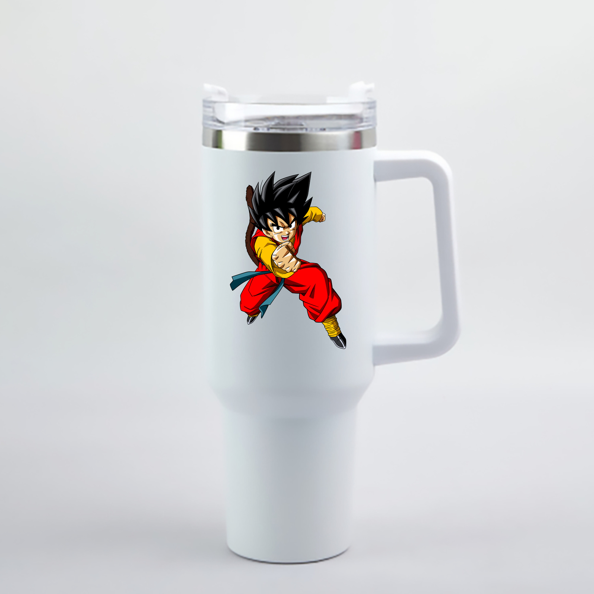 （画像用） ドラゴンボール 孫悟空（そん ごくう）Son Goku カカロット DRAGON BALL Kakarotto 1200mL車用タンブラー - クリスタルステッカー（プラスチックストロー付き）