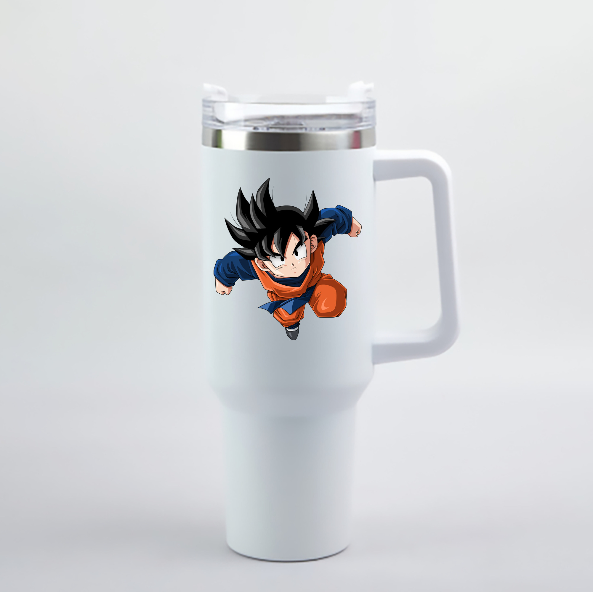 （画像用） ドラゴンボール 孫悟空（そん ごくう）Son Goku カカロット DRAGON BALL Kakarotto 1200mL車用タンブラー - クリスタルステッカー（プラスチックストロー付き）