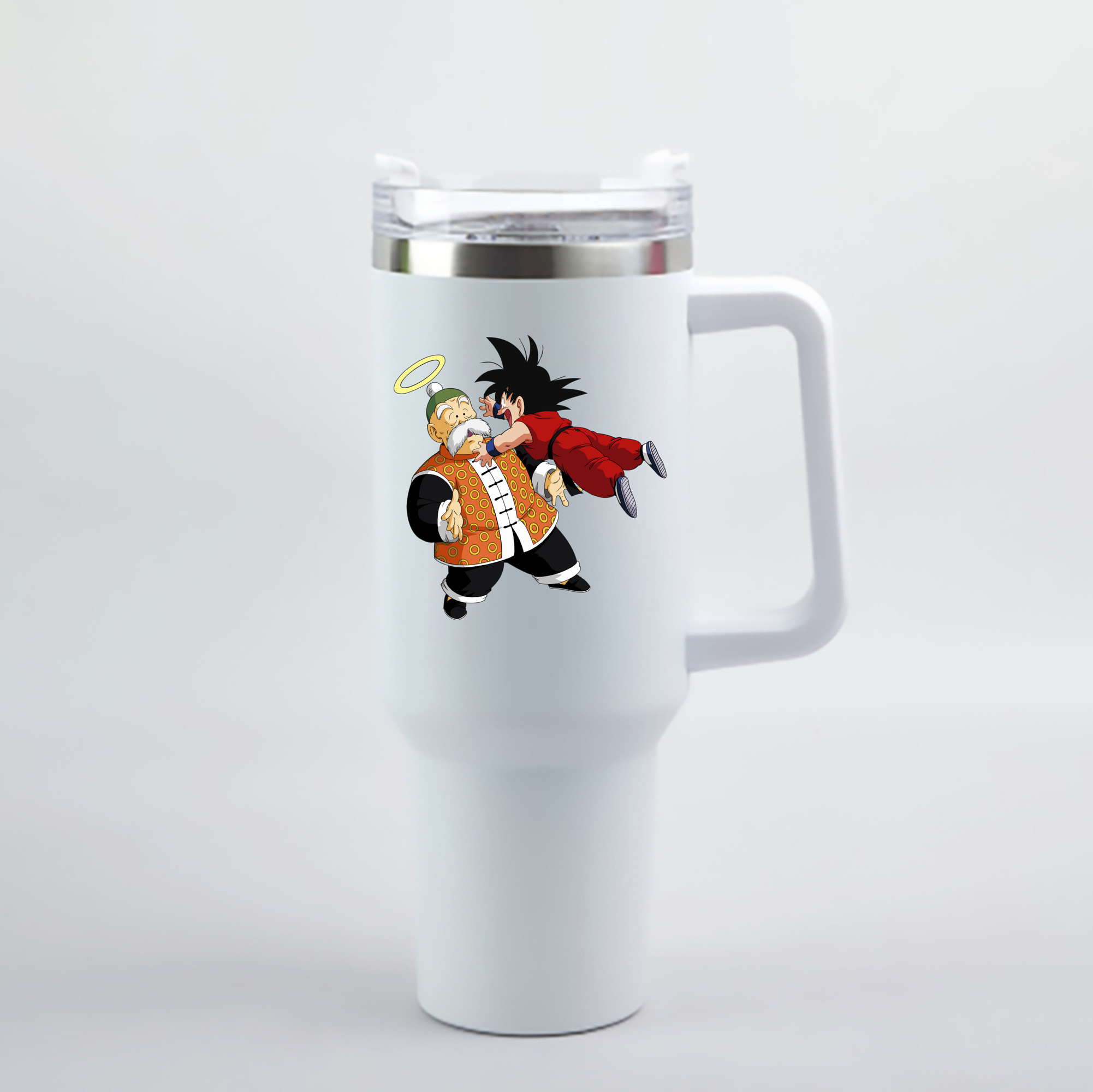 （画像用） ドラゴンボール 孫悟空（そん ごくう）Son Goku カカロット DRAGON BALL Kakarotto 1200mL車用タンブラー - クリスタルステッカー（プラスチックストロー付き）
