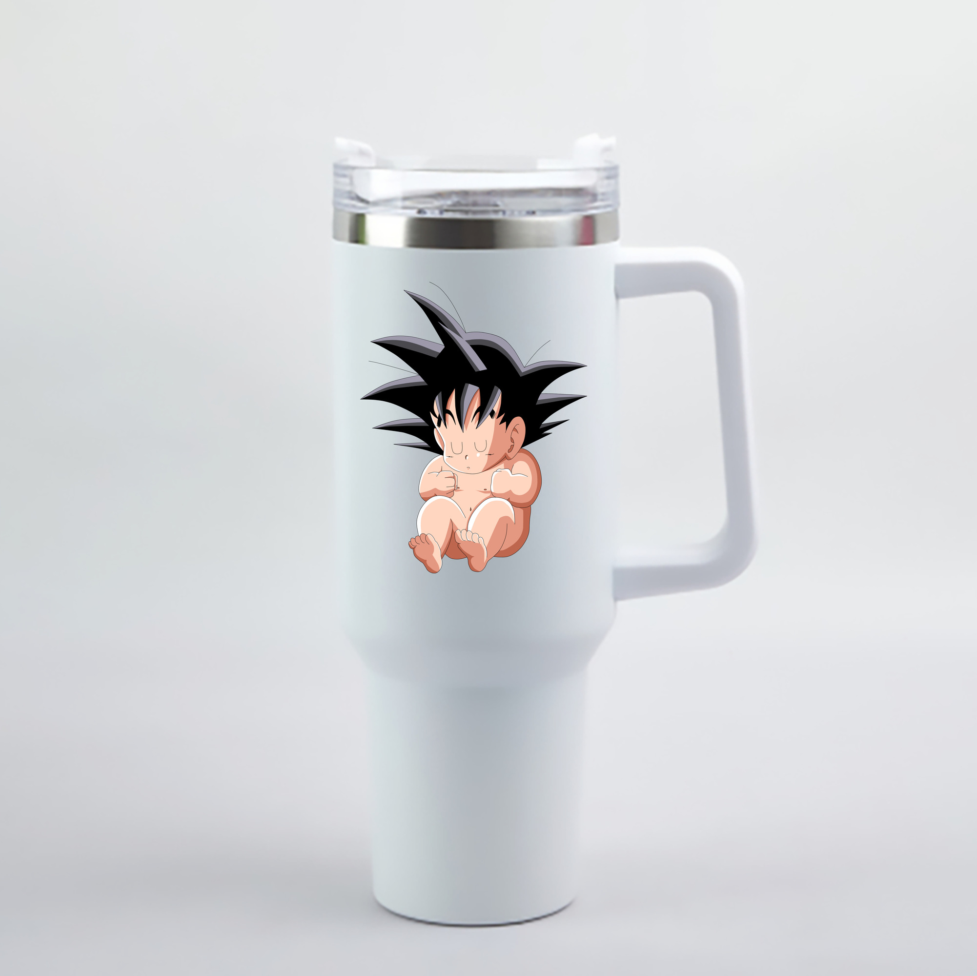 （画像用） ドラゴンボール 孫悟空（そん ごくう）Son Goku カカロット DRAGON BALL Kakarotto 1200mL車用タンブラー - クリスタルステッカー（プラスチックストロー付き）