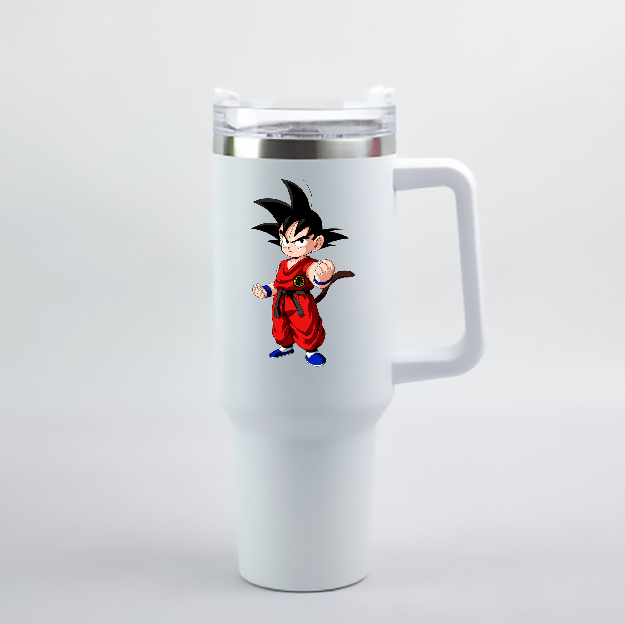 （画像用） ドラゴンボール 孫悟空（そん ごくう）Son Goku カカロット DRAGON BALL Kakarotto 1200mL車用タンブラー - クリスタルステッカー（プラスチックストロー付き）