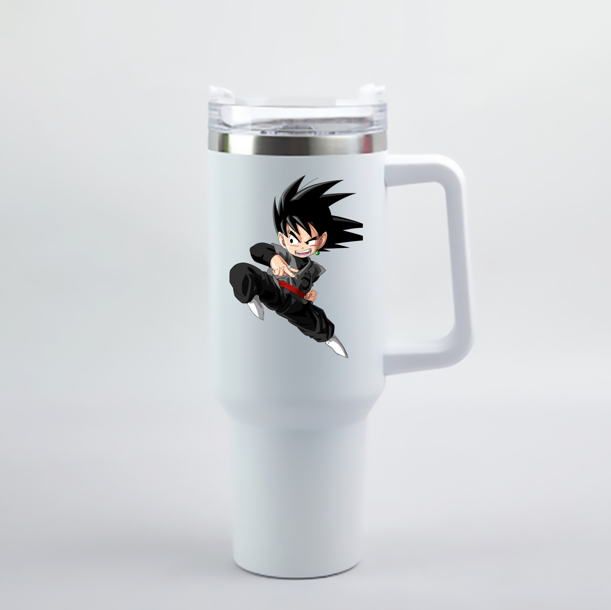 （画像用） ドラゴンボール 孫悟空（そん ごくう）Son Goku カカロット DRAGON BALL Kakarotto 1200mL車用タンブラー - クリスタルステッカー（プラスチックストロー付き）