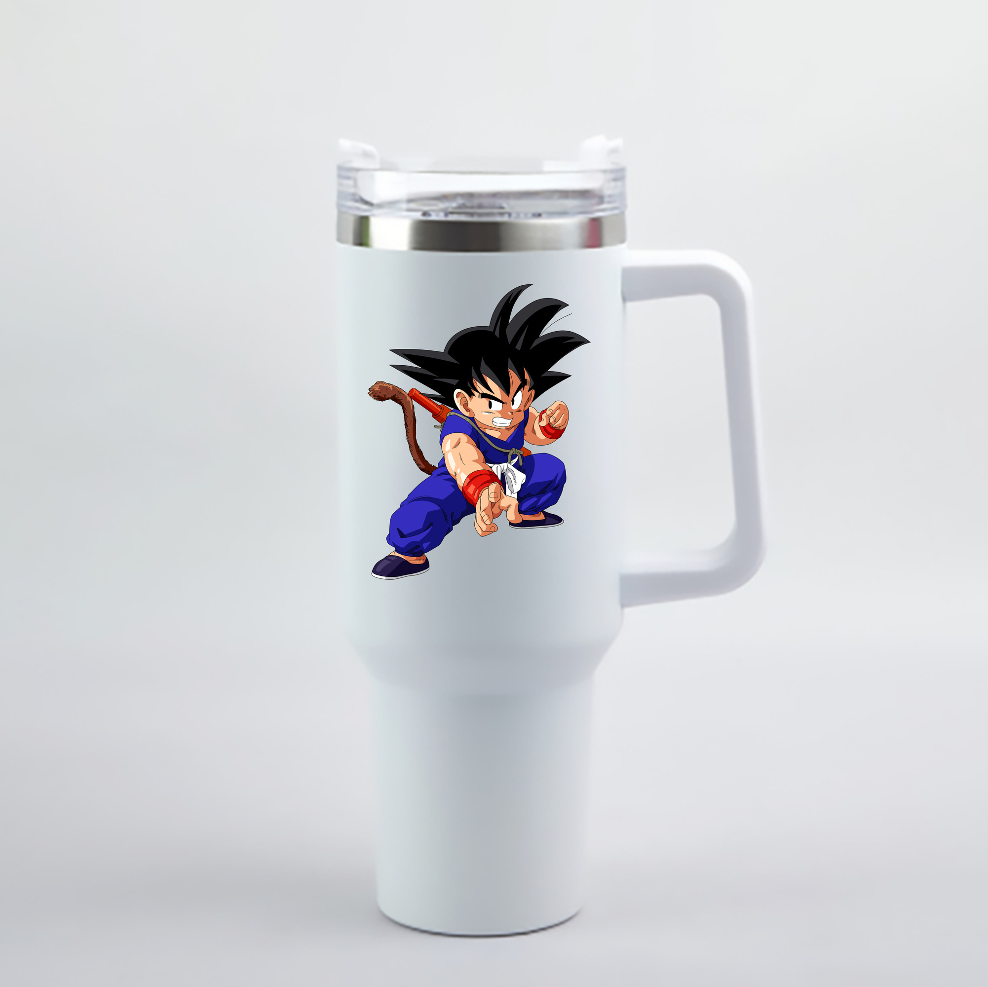 （画像用） ドラゴンボール 孫悟空（そん ごくう）Son Goku カカロット DRAGON BALL Kakarotto 1200mL車用タンブラー - クリスタルステッカー（プラスチックストロー付き）
