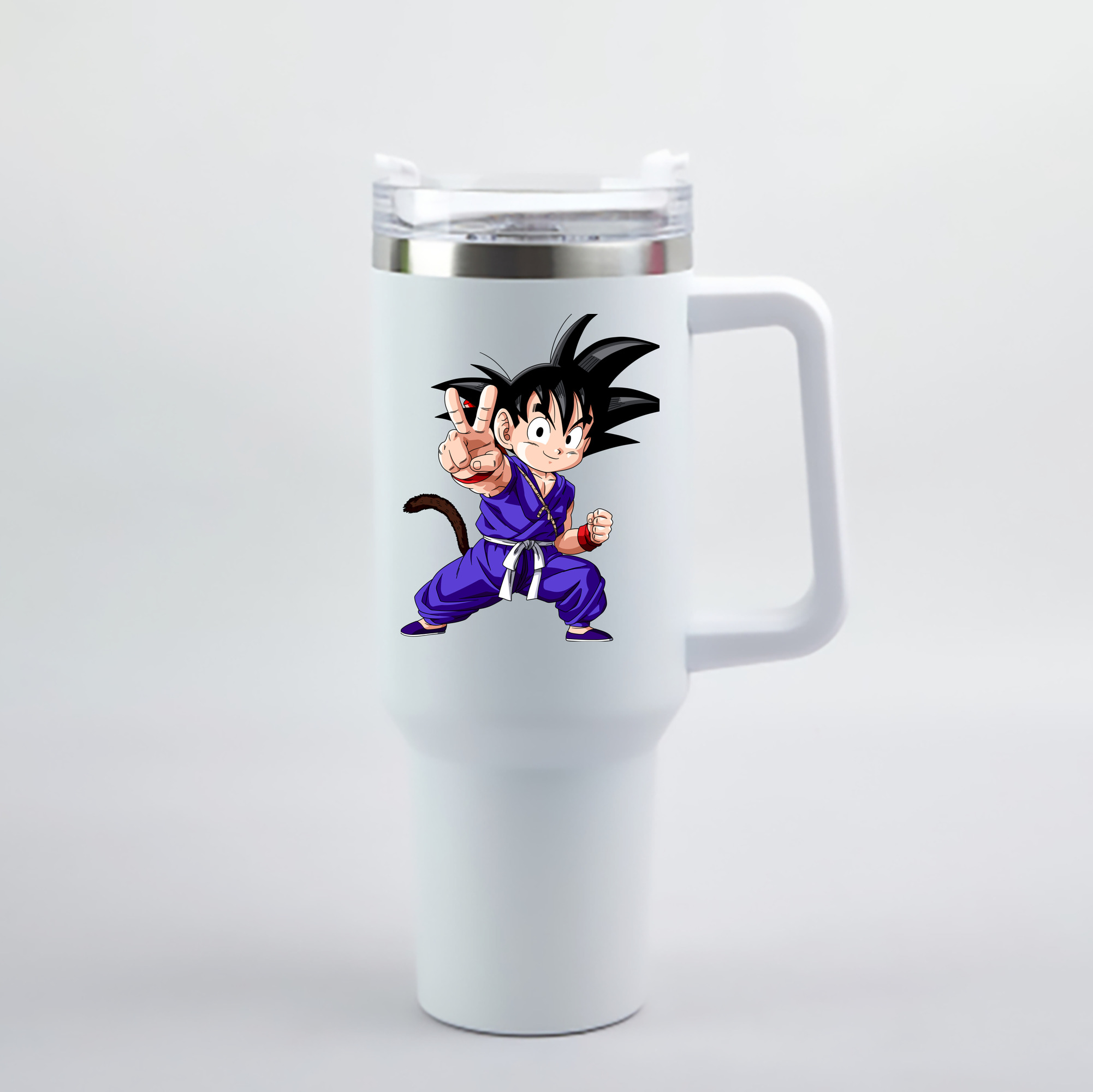 （画像用） ドラゴンボール 孫悟空（そん ごくう）Son Goku カカロット DRAGON BALL Kakarotto 1200mL車用タンブラー - クリスタルステッカー（プラスチックストロー付き）