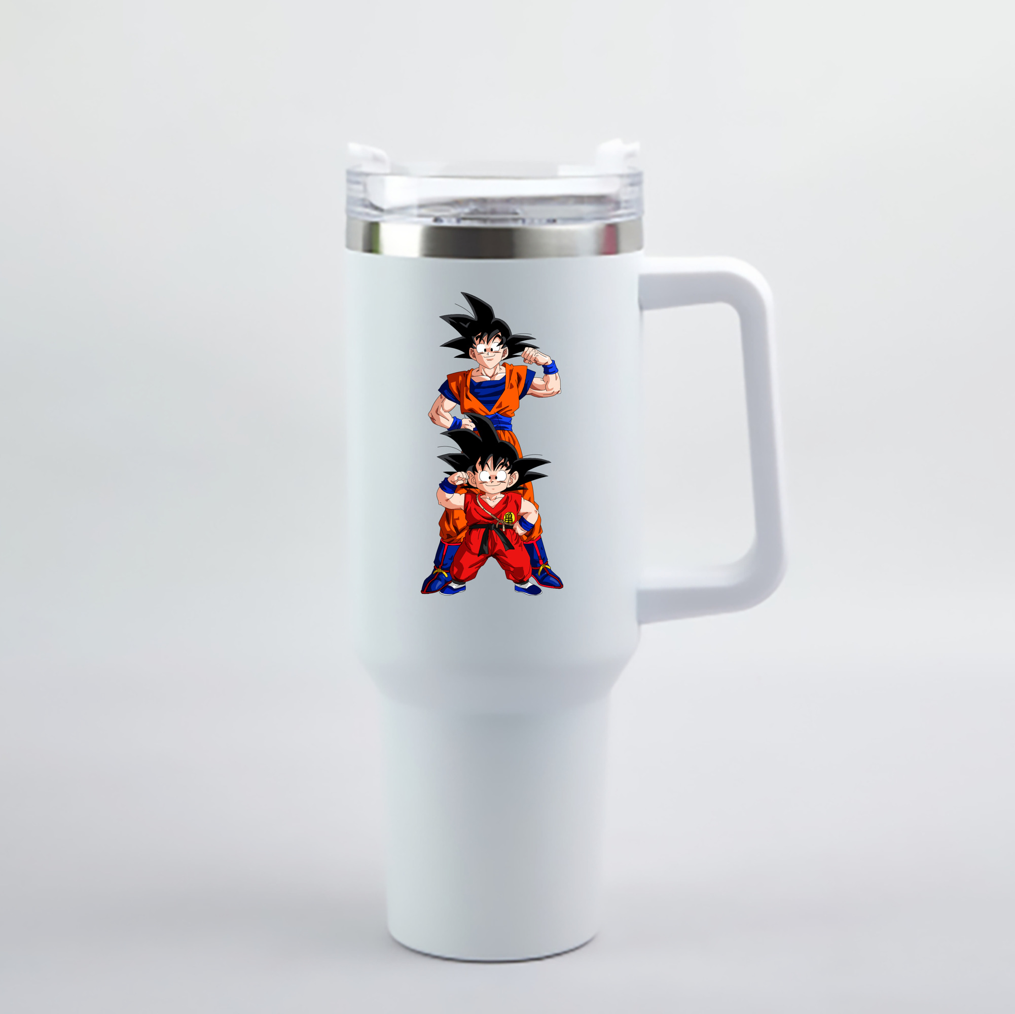 （画像用） ドラゴンボール 孫悟空（そん ごくう）Son Goku カカロット DRAGON BALL Kakarotto 1200mL車用タンブラー - クリスタルステッカー（プラスチックストロー付き）