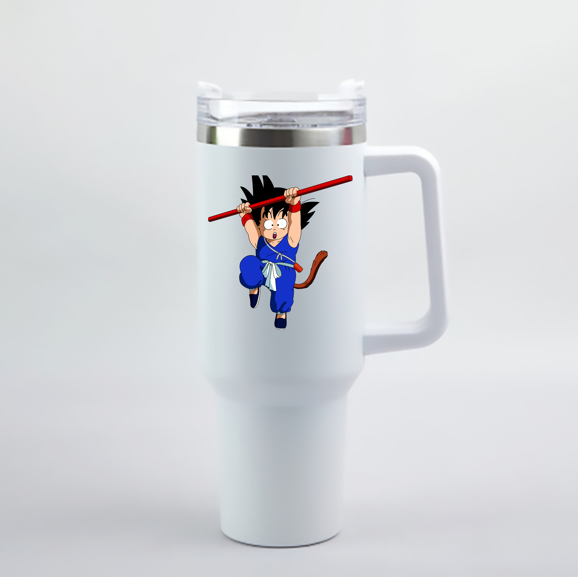 （画像用） ドラゴンボール 孫悟空（そん ごくう）Son Goku カカロット DRAGON BALL Kakarotto 1200mL車用タンブラー - クリスタルステッカー（プラスチックストロー付き）