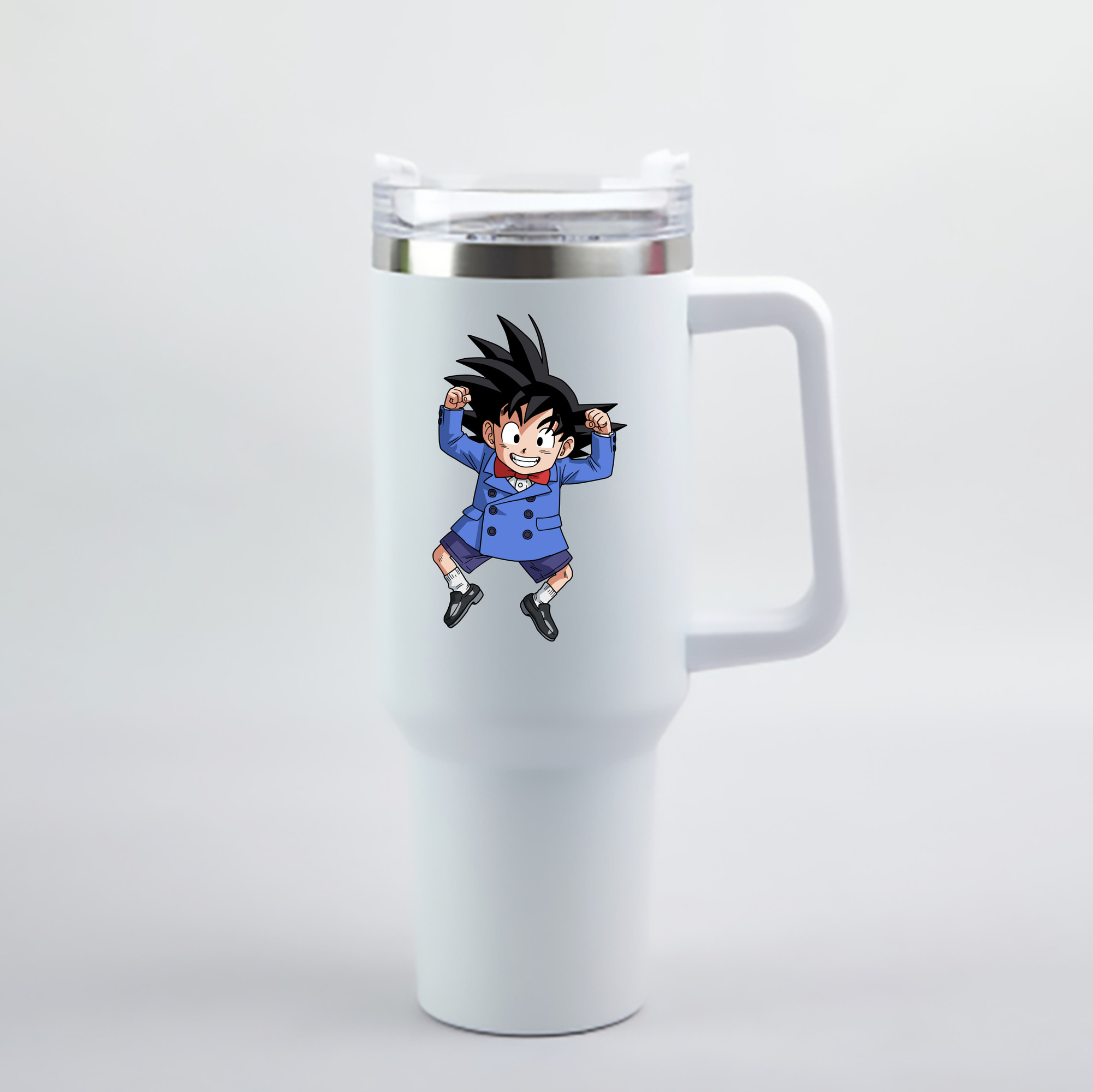 （画像用） ドラゴンボール 孫悟空（そん ごくう）Son Goku カカロット DRAGON BALL Kakarotto 1200mL車用タンブラー - クリスタルステッカー（プラスチックストロー付き）