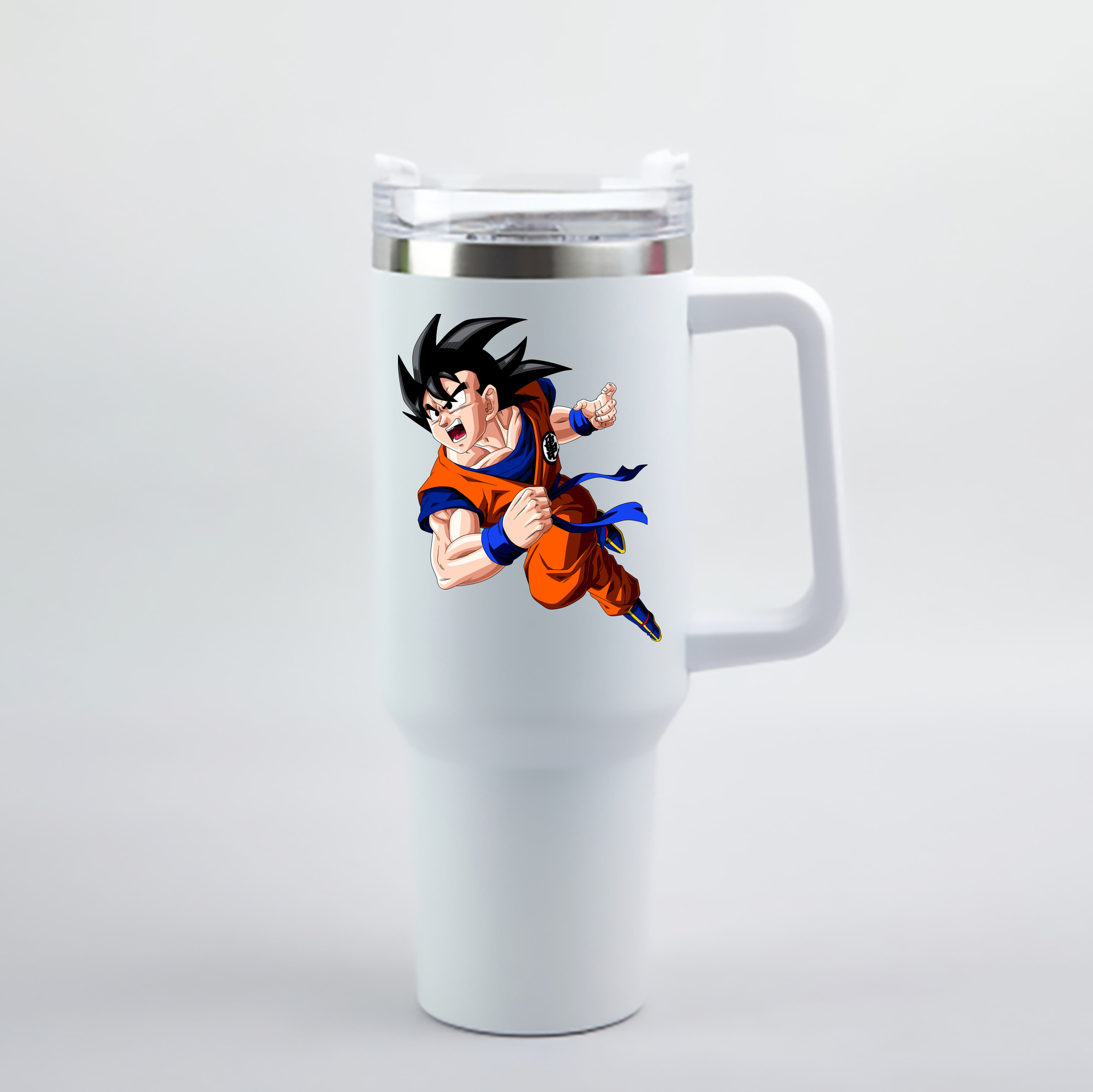 （画像用） ドラゴンボール 孫悟空（そん ごくう）Son Goku カカロット DRAGON BALL Kakarotto 1200mL車用タンブラー - クリスタルステッカー（プラスチックストロー付き）