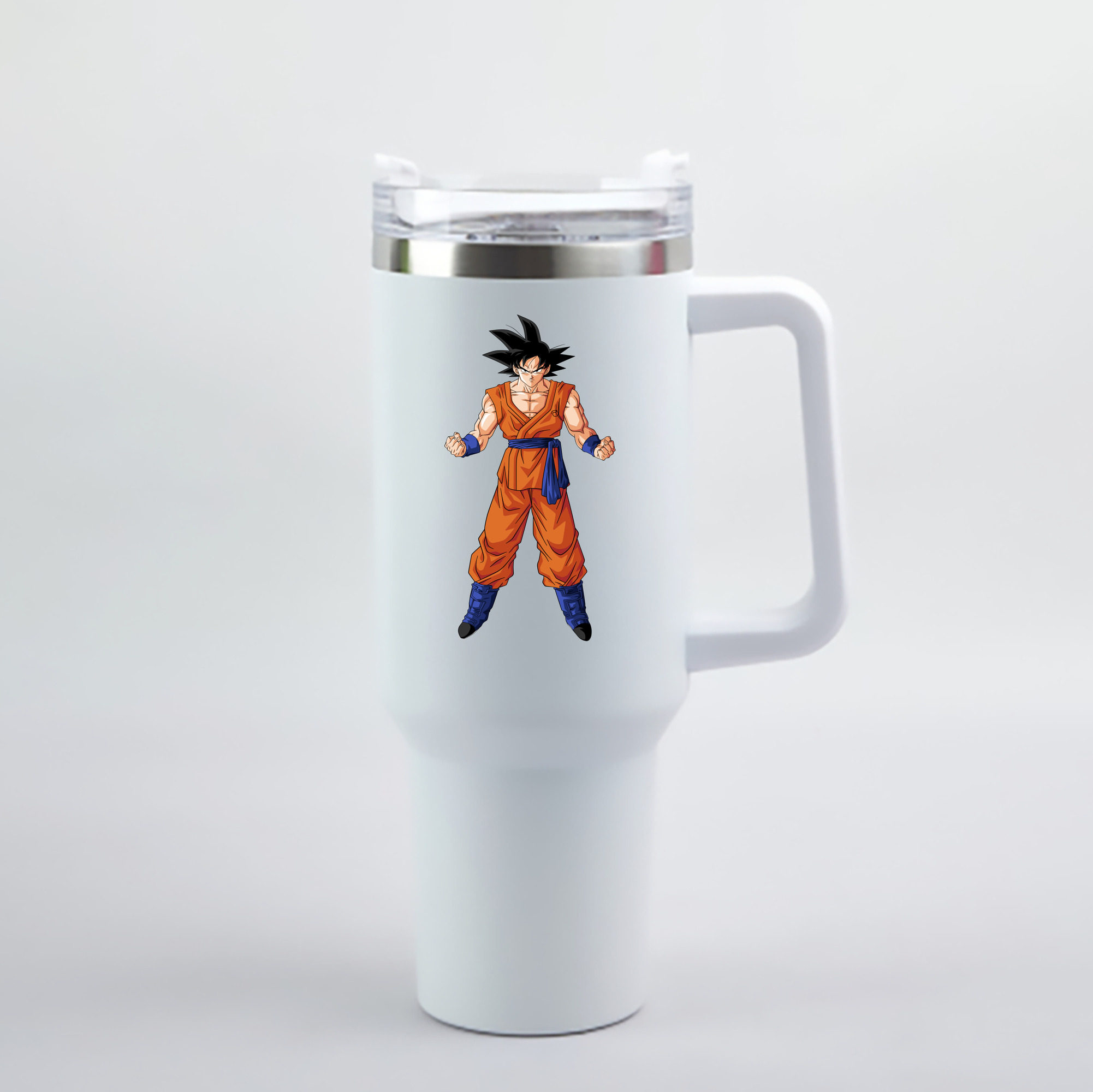 （画像用） ドラゴンボール 孫悟空（そん ごくう）Son Goku カカロット DRAGON BALL Kakarotto 1200mL車用タンブラー - クリスタルステッカー（プラスチックストロー付き）