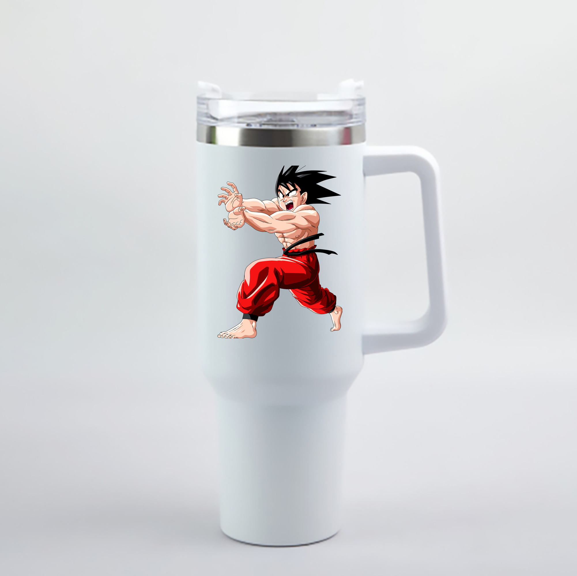 （画像用） ドラゴンボール 孫悟空（そん ごくう）Son Goku カカロット DRAGON BALL Kakarotto 1200mL車用タンブラー - クリスタルステッカー（プラスチックストロー付き）