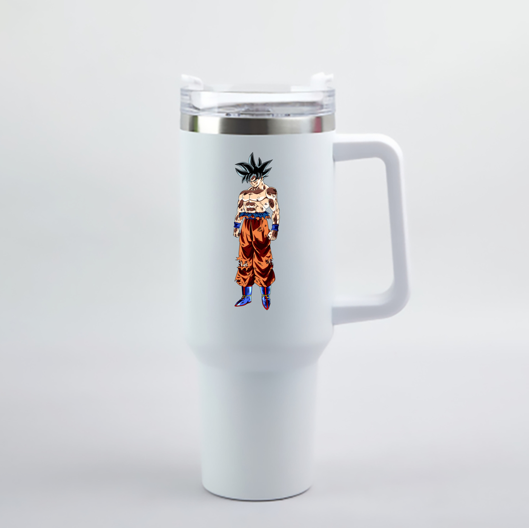 （画像用） ドラゴンボール 孫悟空（そん ごくう）Son Goku カカロット DRAGON BALL Kakarotto 1200mL車用タンブラー - クリスタルステッカー（プラスチックストロー付き）