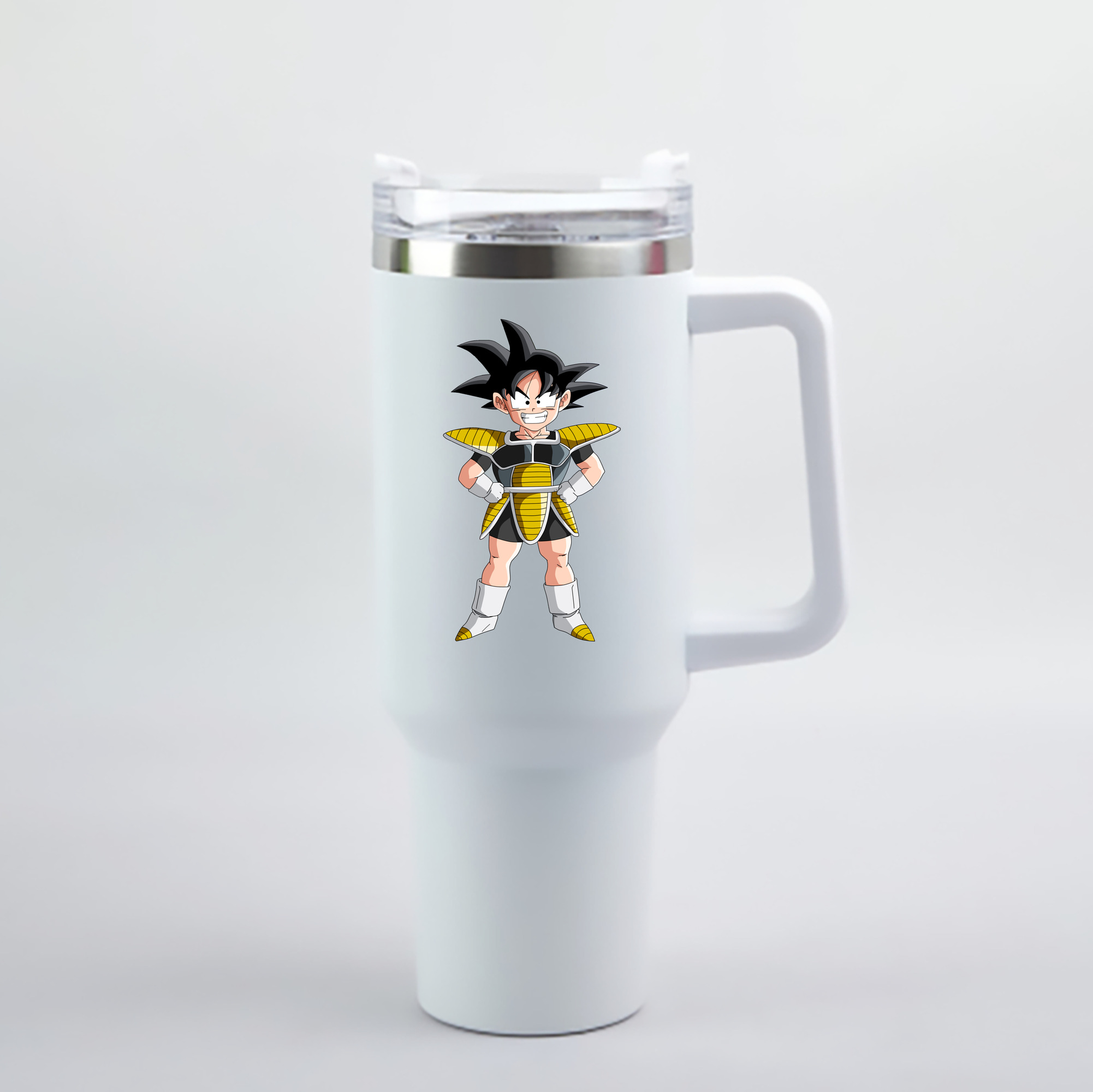 （画像用） ドラゴンボール 孫悟空（そん ごくう）Son Goku カカロット DRAGON BALL Kakarotto 1200mL車用タンブラー - クリスタルステッカー（プラスチックストロー付き）