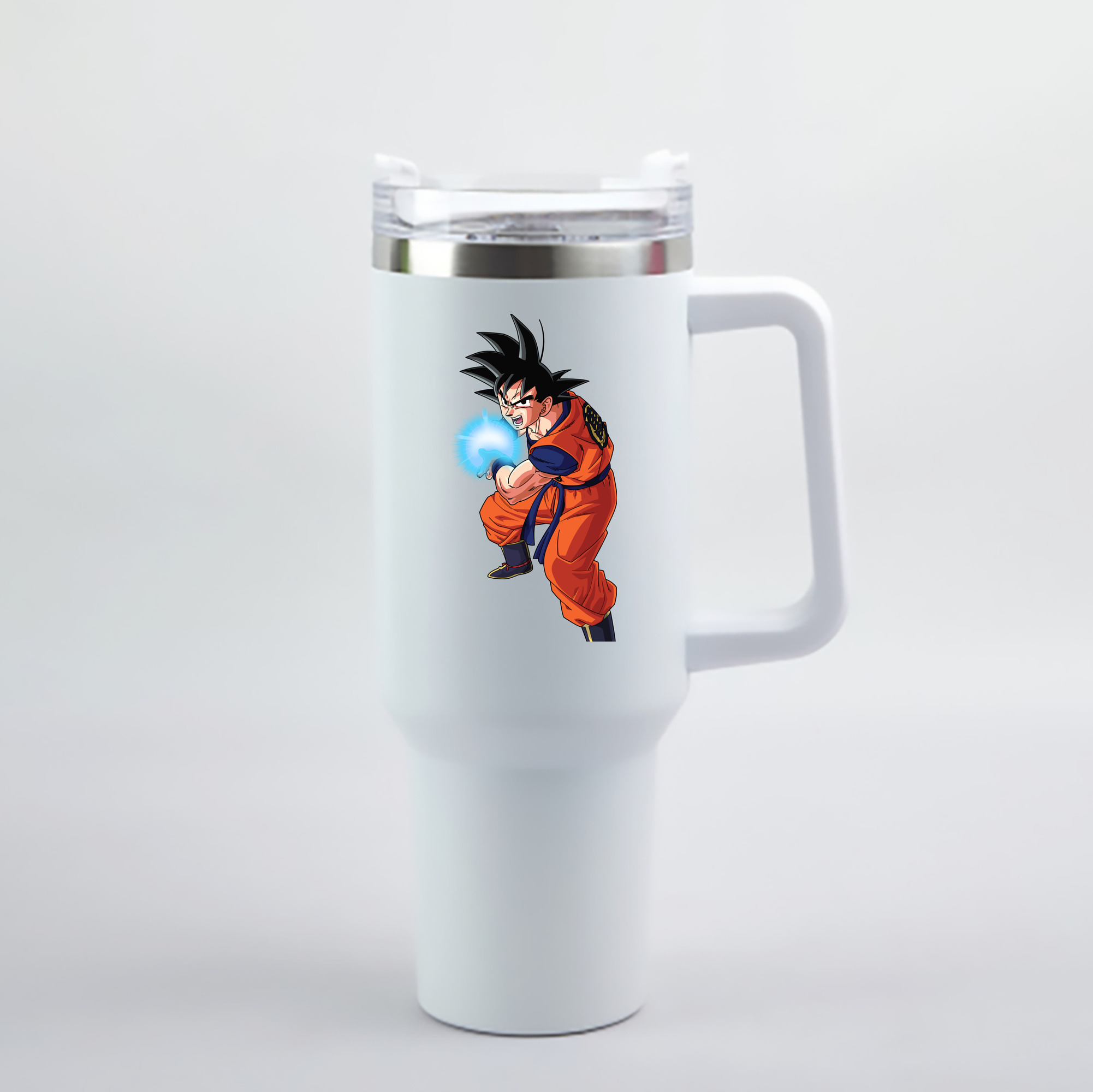 （画像用） ドラゴンボール 孫悟空（そん ごくう）Son Goku カカロット DRAGON BALL Kakarotto 1200mL車用タンブラー - クリスタルステッカー（プラスチックストロー付き）