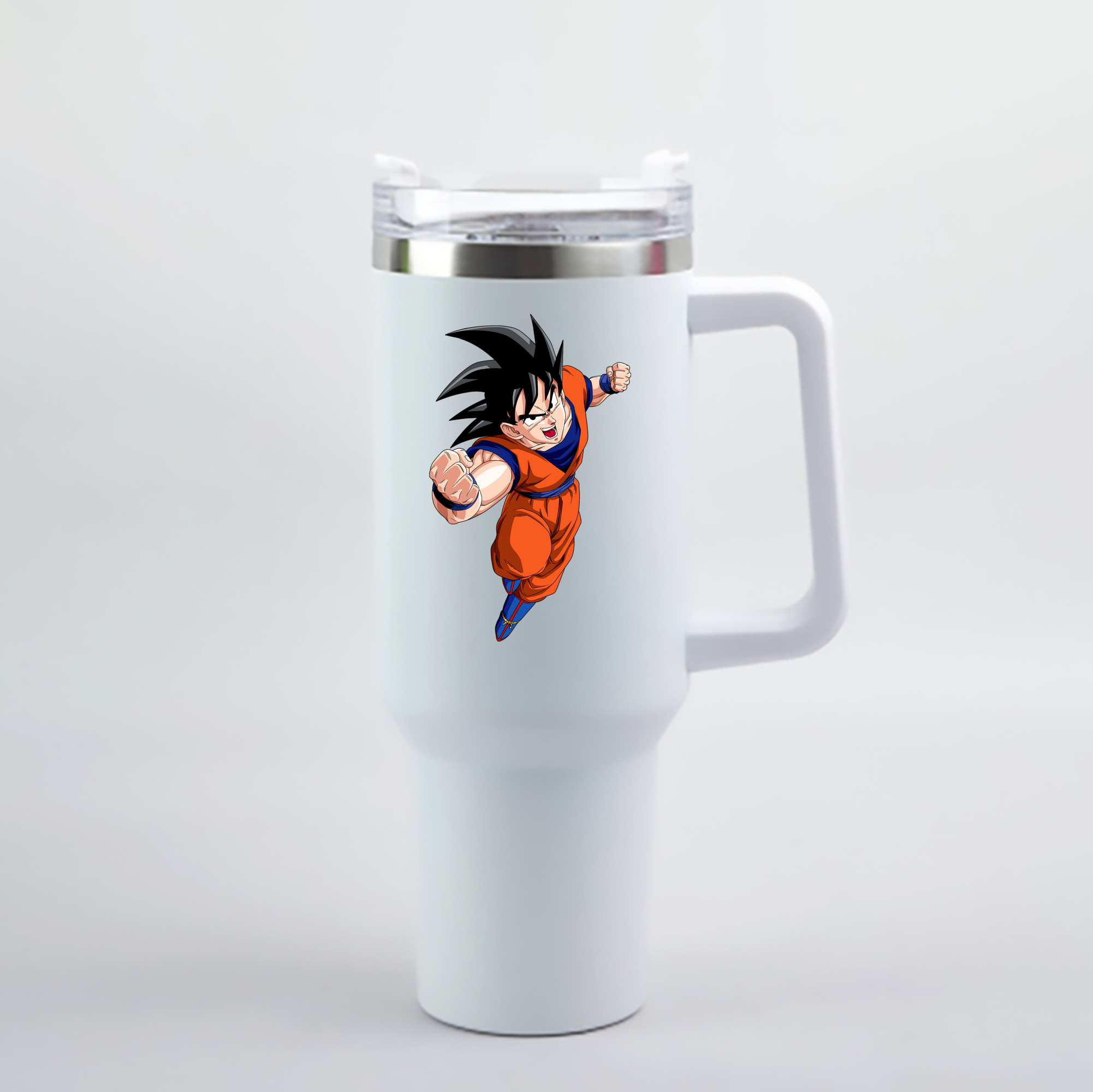 （画像用） ドラゴンボール 孫悟空（そん ごくう）Son Goku カカロット DRAGON BALL Kakarotto 1200mL車用タンブラー - クリスタルステッカー（プラスチックストロー付き）