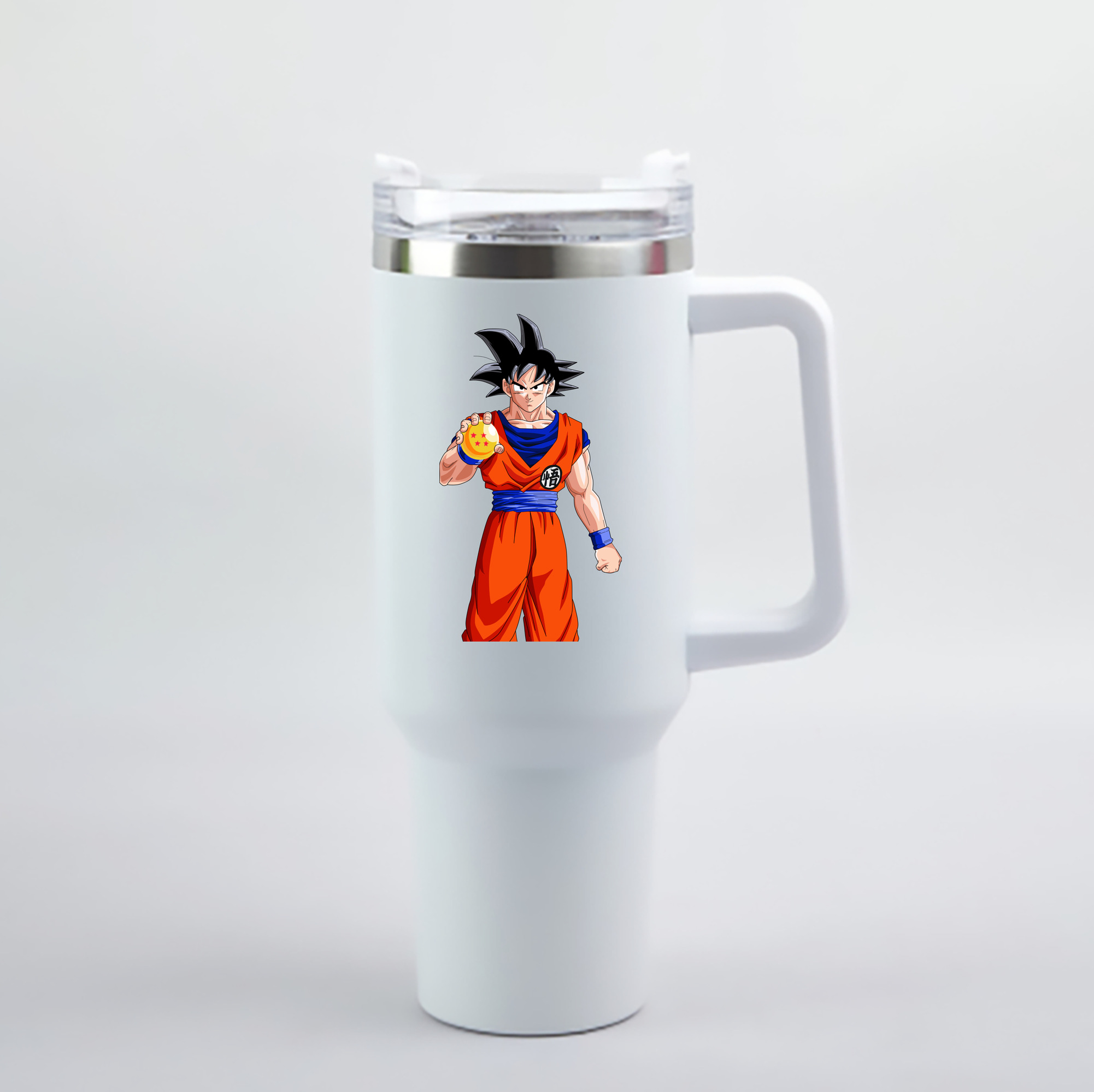（画像用） ドラゴンボール 孫悟空（そん ごくう）Son Goku カカロット DRAGON BALL Kakarotto 1200mL車用タンブラー - クリスタルステッカー（プラスチックストロー付き）