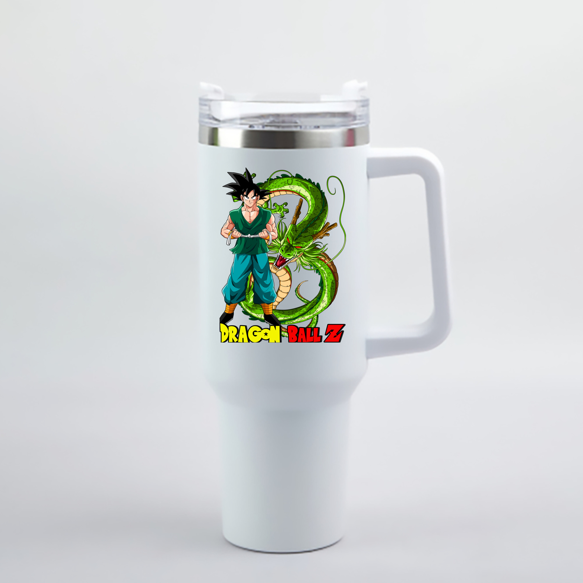 （画像用） ドラゴンボール 孫悟空（そん ごくう）Son Goku カカロット DRAGON BALL Kakarotto 1200mL車用タンブラー - クリスタルステッカー（プラスチックストロー付き）