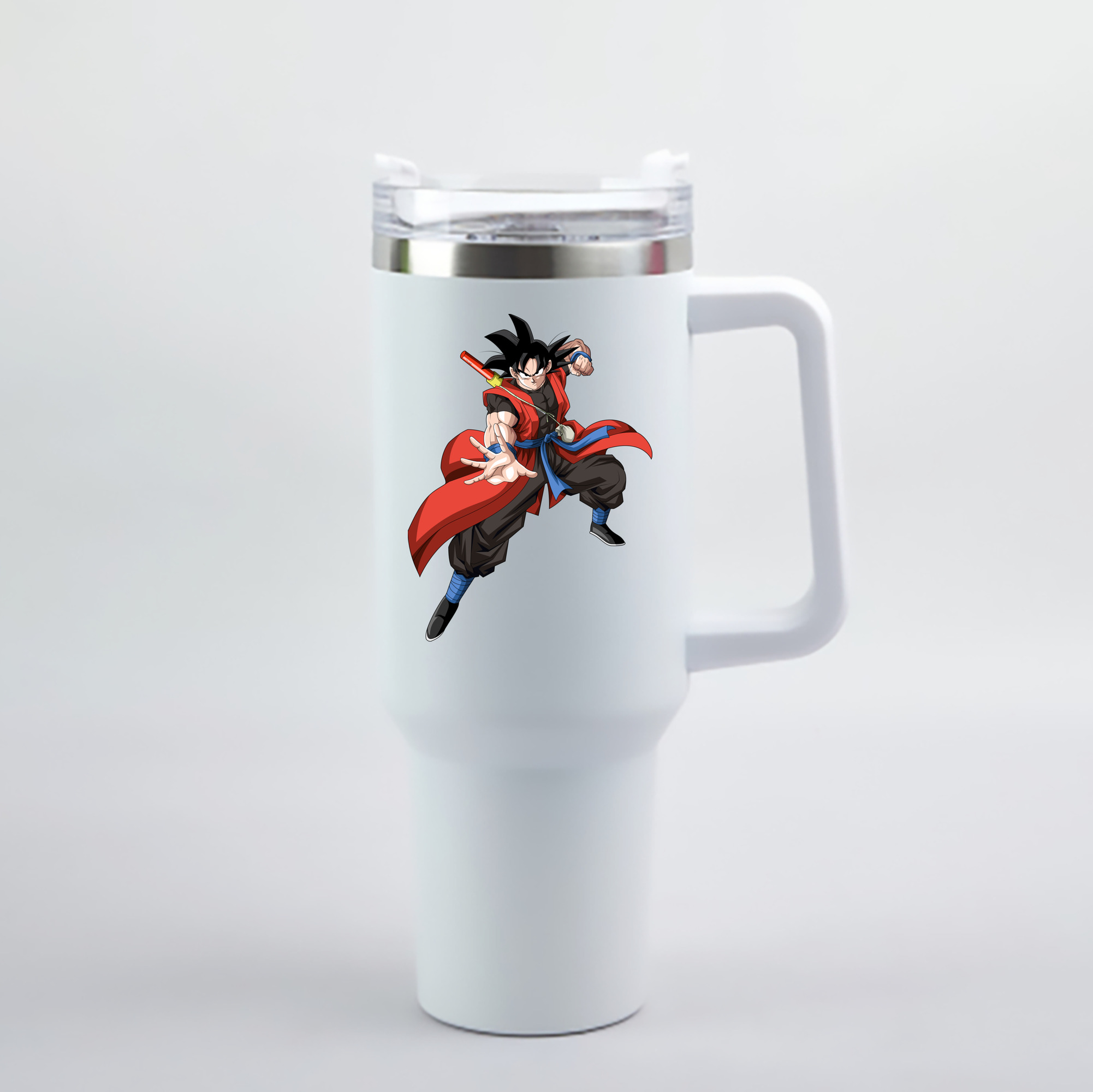 （画像用） ドラゴンボール 孫悟空（そん ごくう）Son Goku カカロット DRAGON BALL Kakarotto 1200mL車用タンブラー - クリスタルステッカー（プラスチックストロー付き）