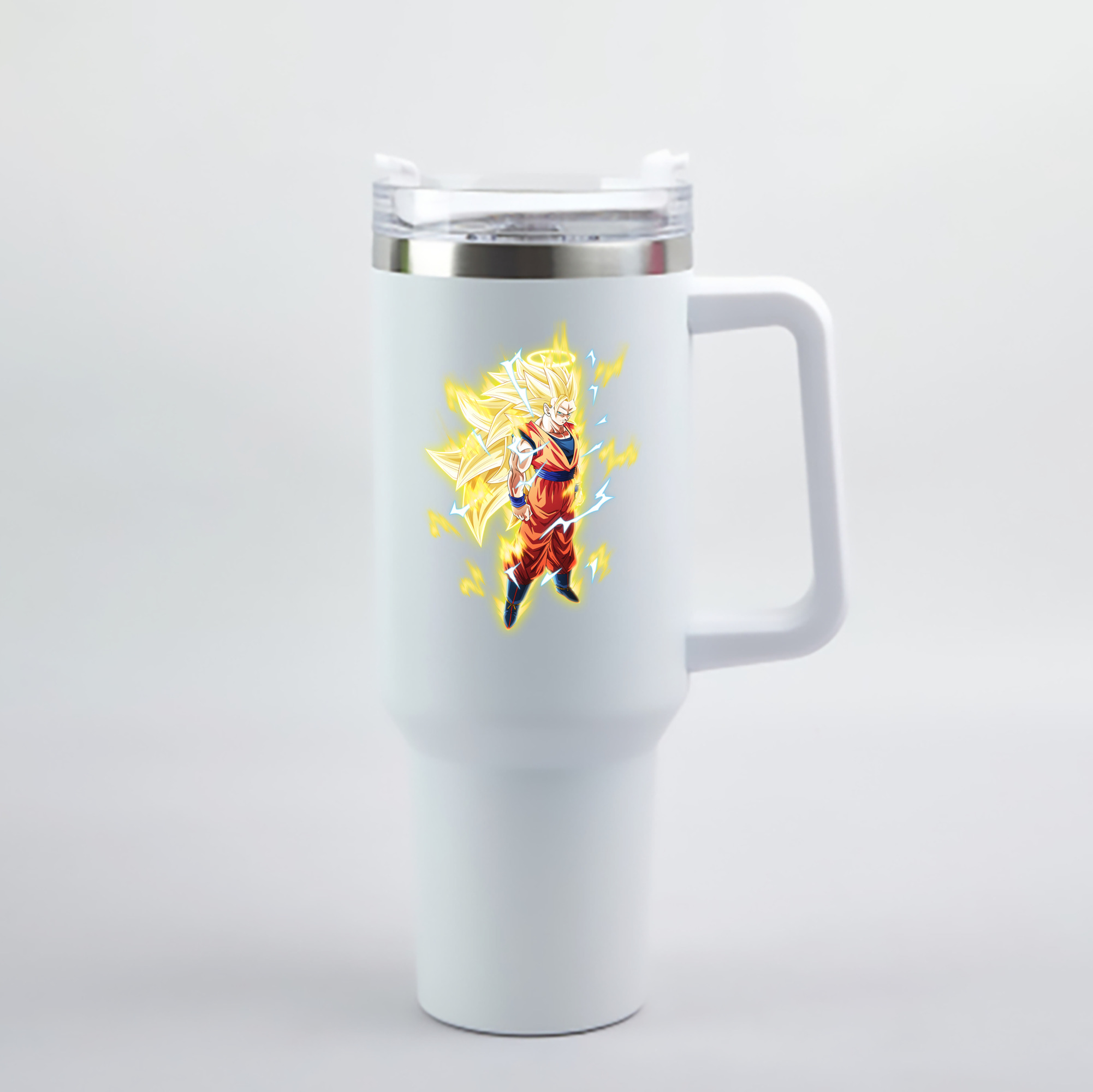（画像用） ドラゴンボール 孫悟空（そん ごくう）Son Goku カカロット DRAGON BALL Kakarotto 1200mL車用タンブラー - クリスタルステッカー（プラスチックストロー付き）