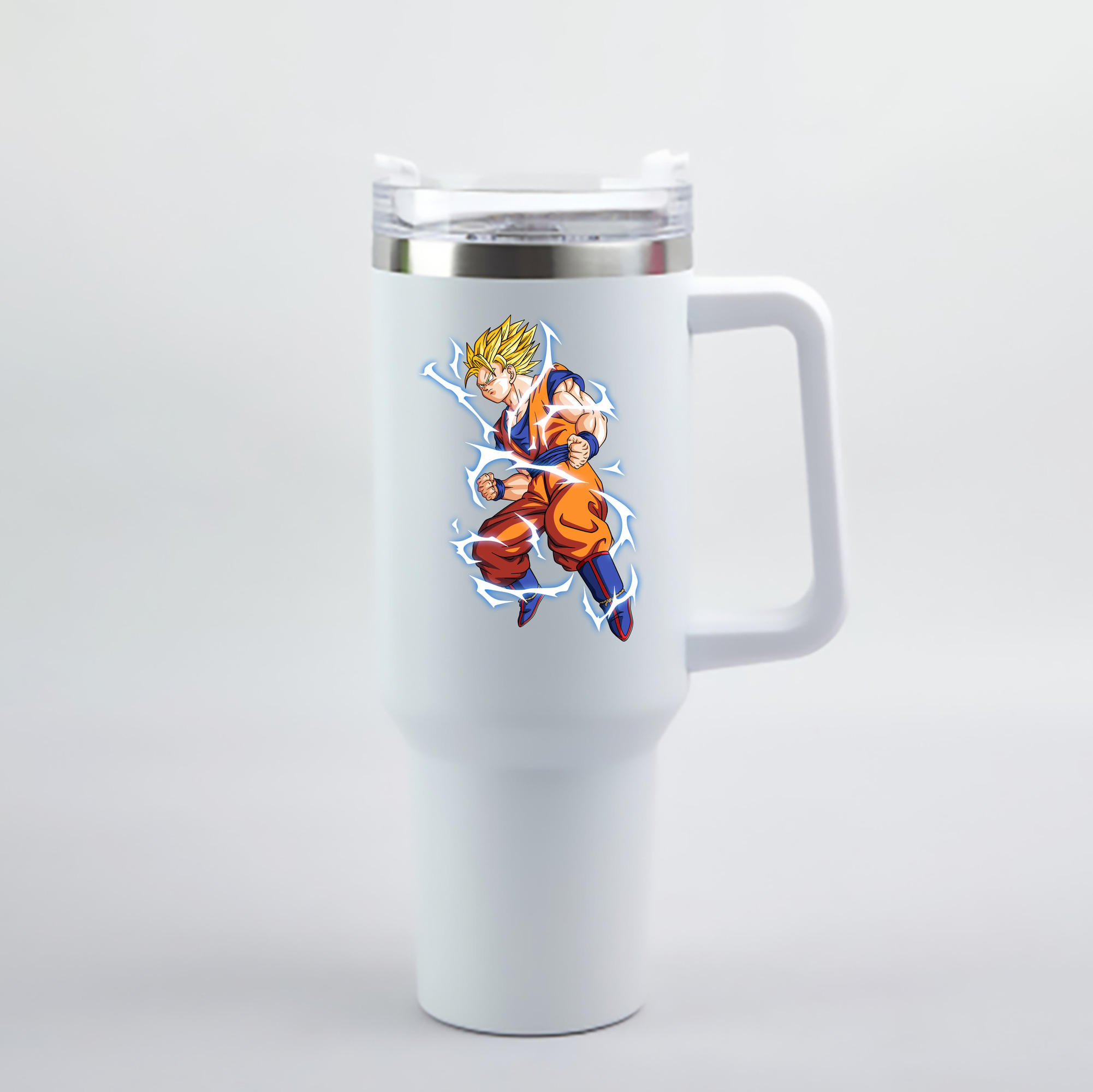 （画像用） ドラゴンボール 孫悟空（そん ごくう）Son Goku カカロット DRAGON BALL Kakarotto 1200mL車用タンブラー - クリスタルステッカー（プラスチックストロー付き）