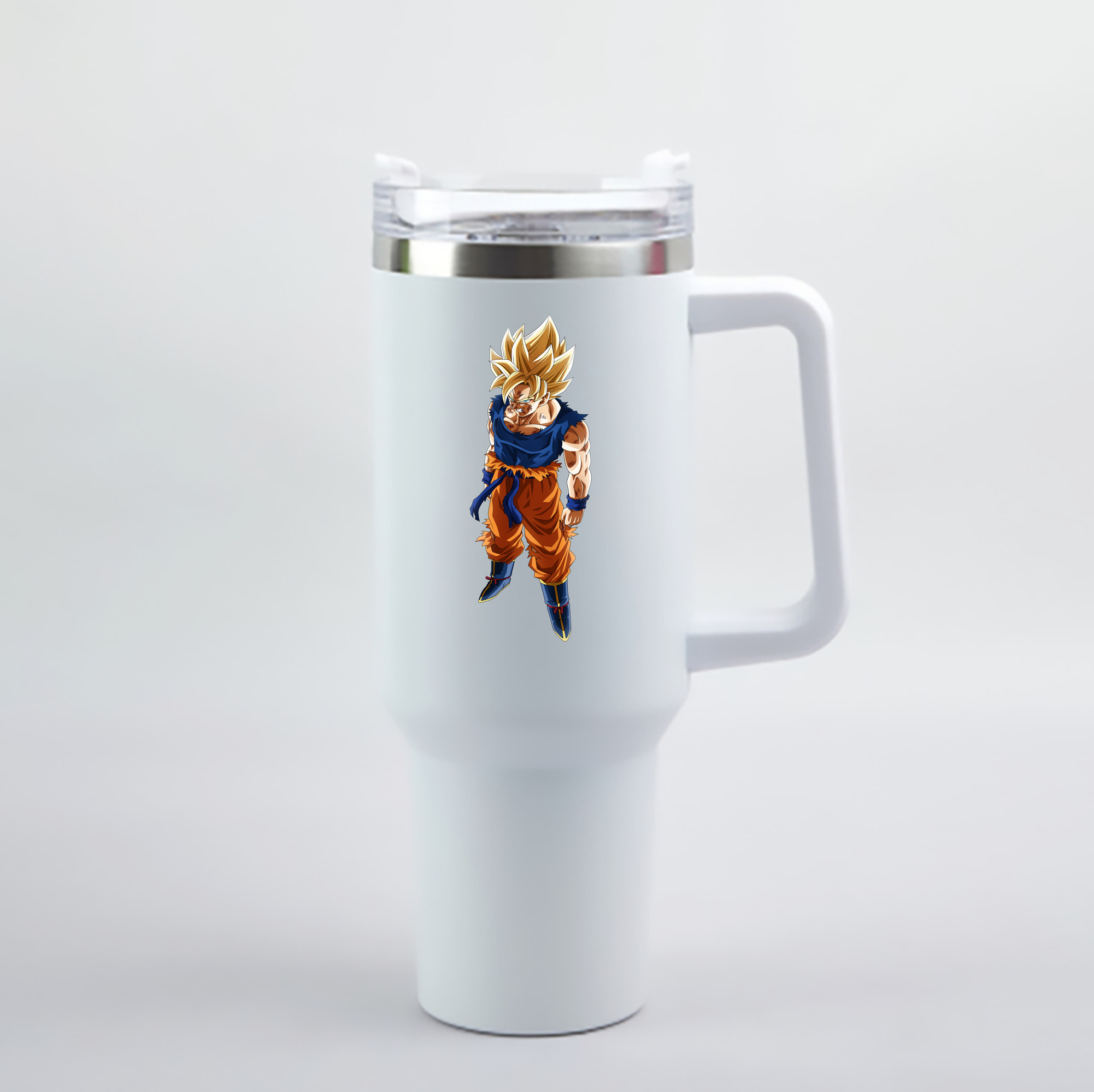 （画像用） ドラゴンボール 孫悟空（そん ごくう）Son Goku カカロット DRAGON BALL Kakarotto 1200mL車用タンブラー - クリスタルステッカー（プラスチックストロー付き）