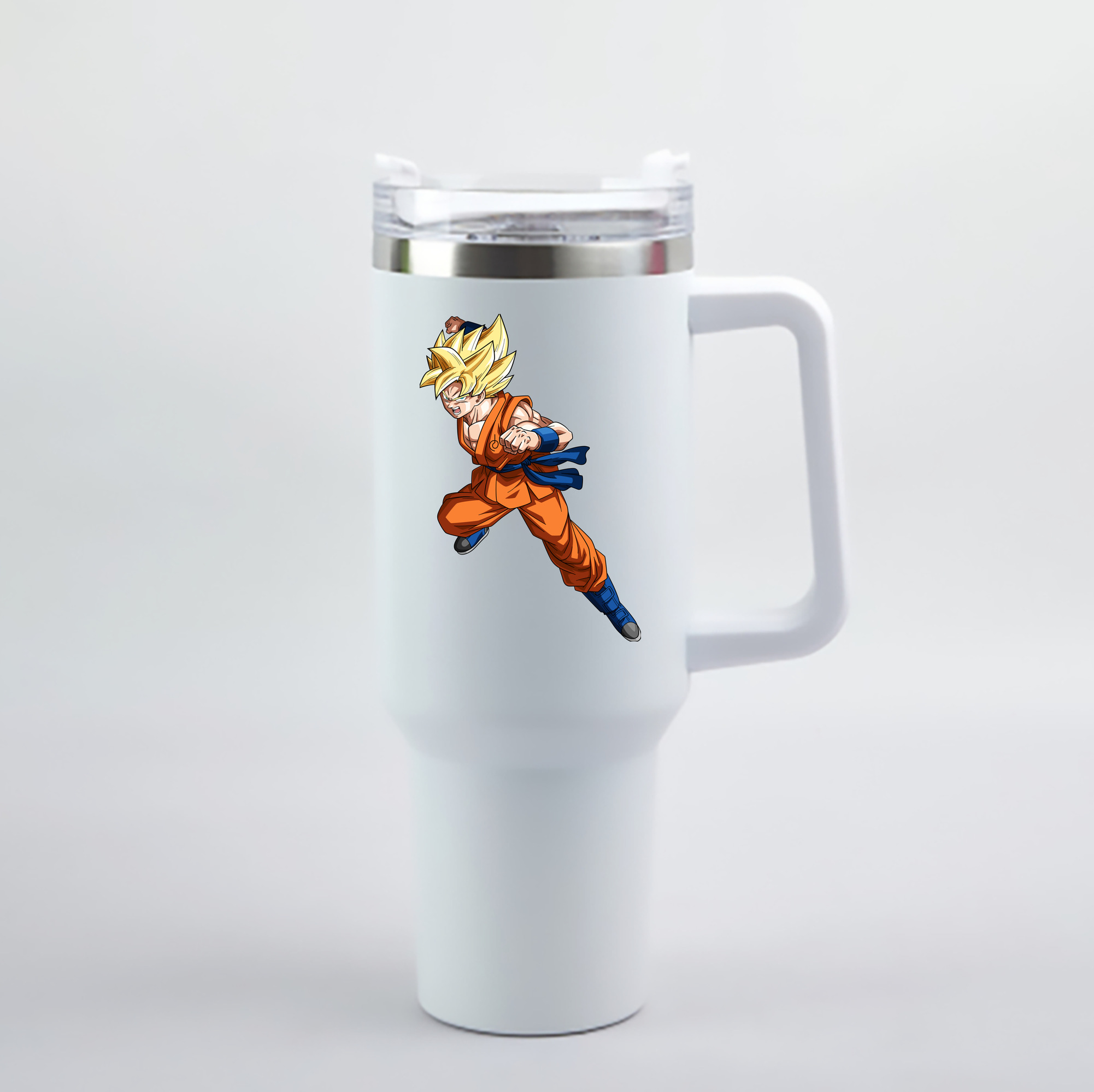（画像用） ドラゴンボール 孫悟空（そん ごくう）Son Goku カカロット DRAGON BALL Kakarotto 1200mL車用タンブラー - クリスタルステッカー（プラスチックストロー付き）