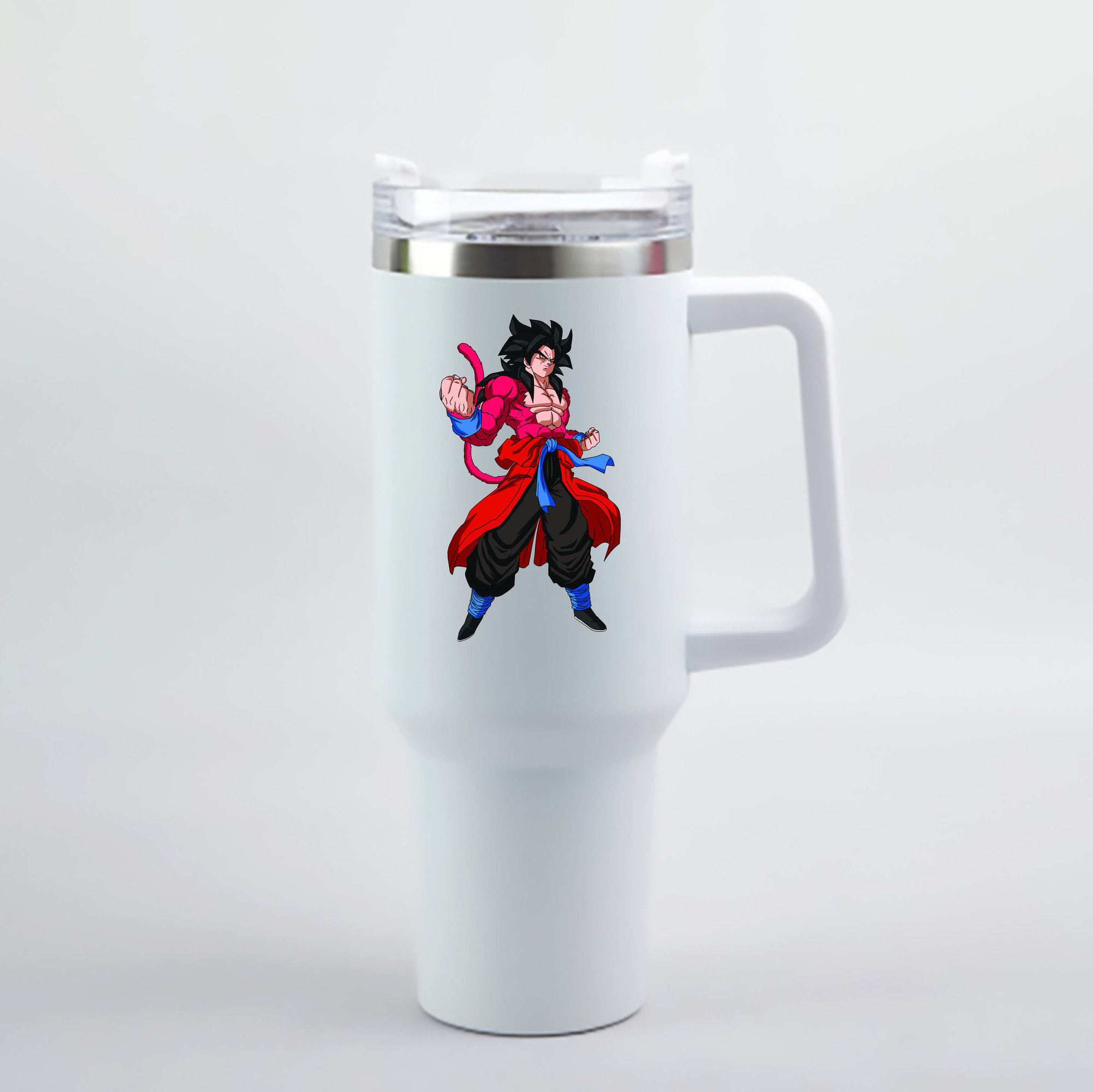 （画像用） ドラゴンボール 孫悟空（そん ごくう）Son Goku カカロット DRAGON BALL Kakarotto 1200mL車用タンブラー - クリスタルステッカー（プラスチックストロー付き）