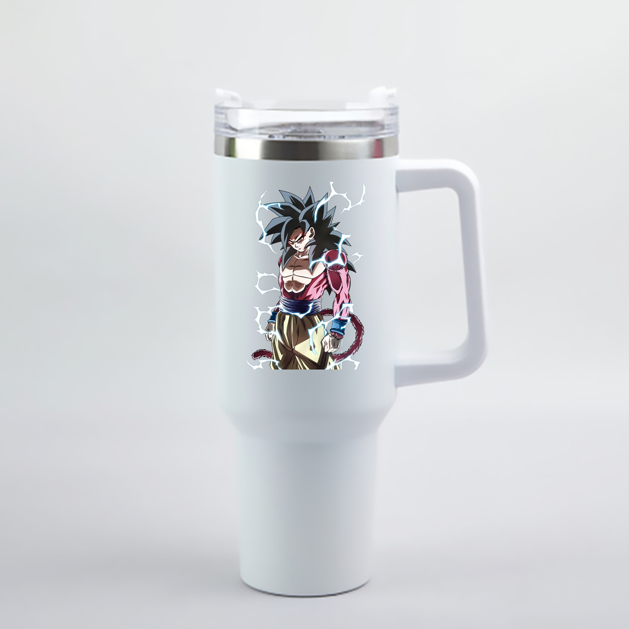 （画像用） ドラゴンボール 孫悟空（そん ごくう）Son Goku カカロット DRAGON BALL Kakarotto 1200mL車用タンブラー - クリスタルステッカー（プラスチックストロー付き）
