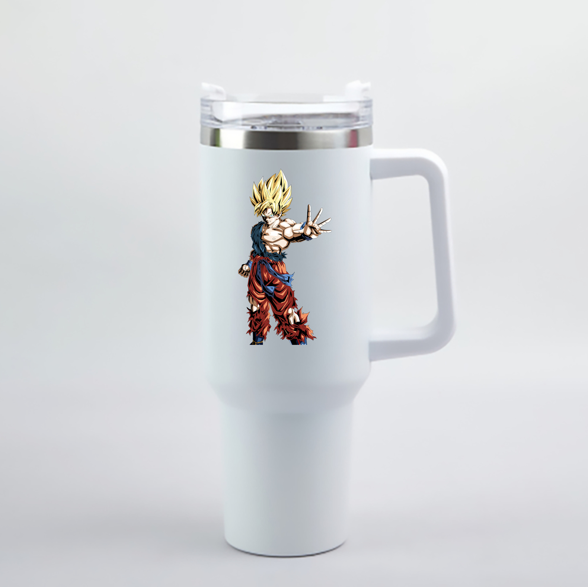 （画像用） ドラゴンボール 孫悟空（そん ごくう）Son Goku カカロット DRAGON BALL Kakarotto 1200mL車用タンブラー - クリスタルステッカー（プラスチックストロー付き）