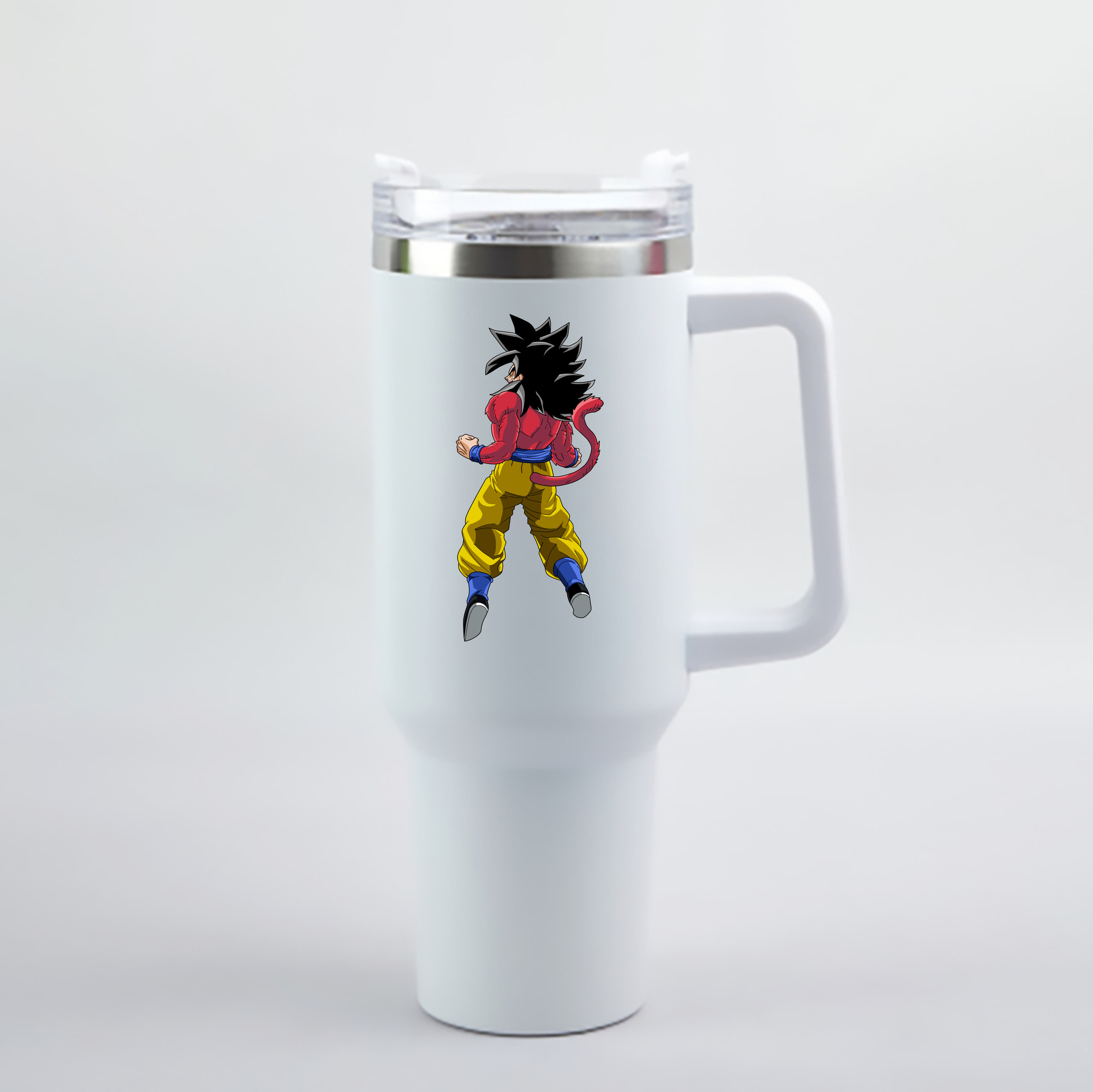 （画像用） ドラゴンボール 孫悟空（そん ごくう）Son Goku カカロット DRAGON BALL Kakarotto 1200mL車用タンブラー - クリスタルステッカー（プラスチックストロー付き）