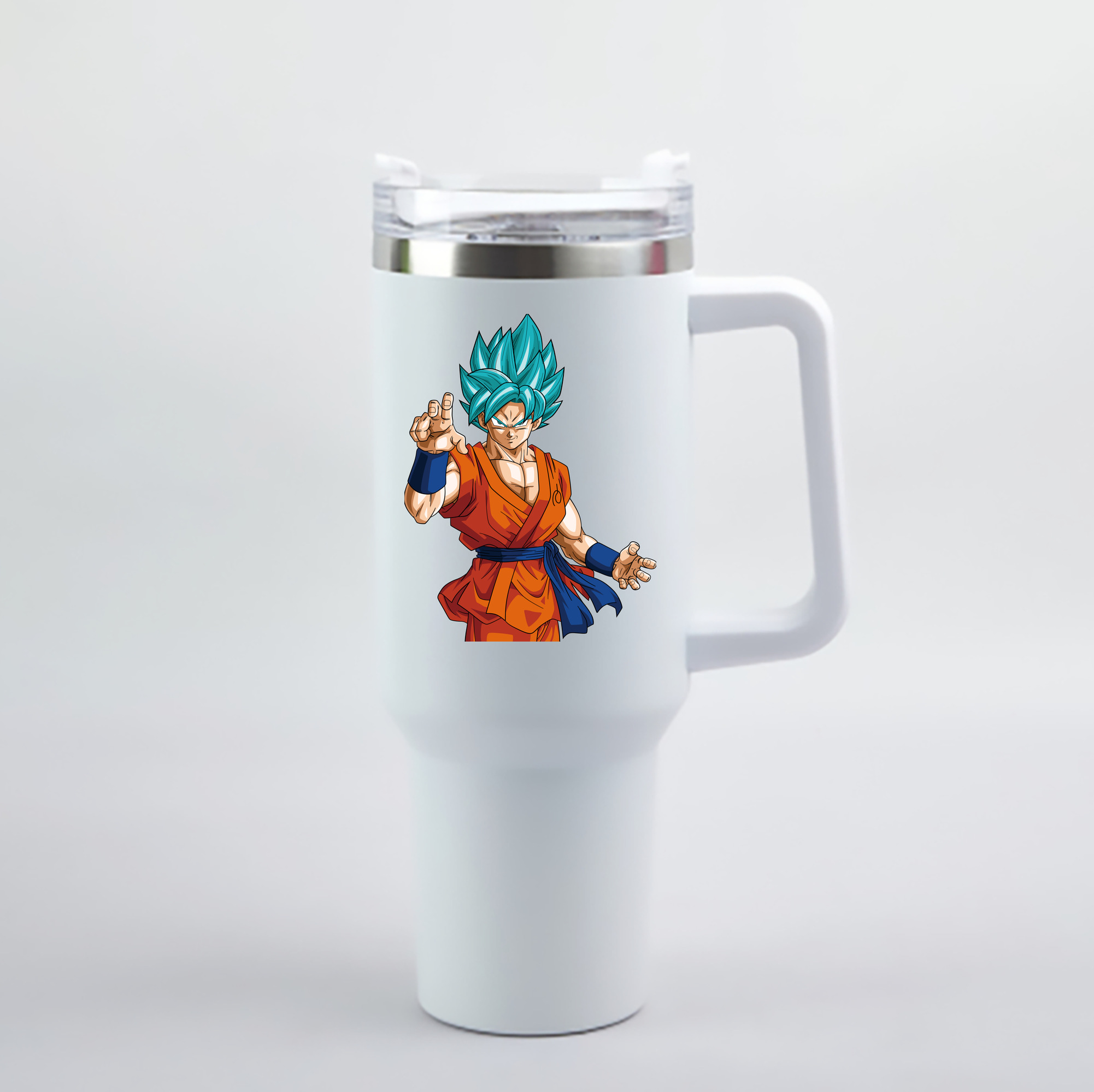 （画像用） ドラゴンボール 孫悟空（そん ごくう）Son Goku カカロット DRAGON BALL Kakarotto 1200mL車用タンブラー - クリスタルステッカー（プラスチックストロー付き）