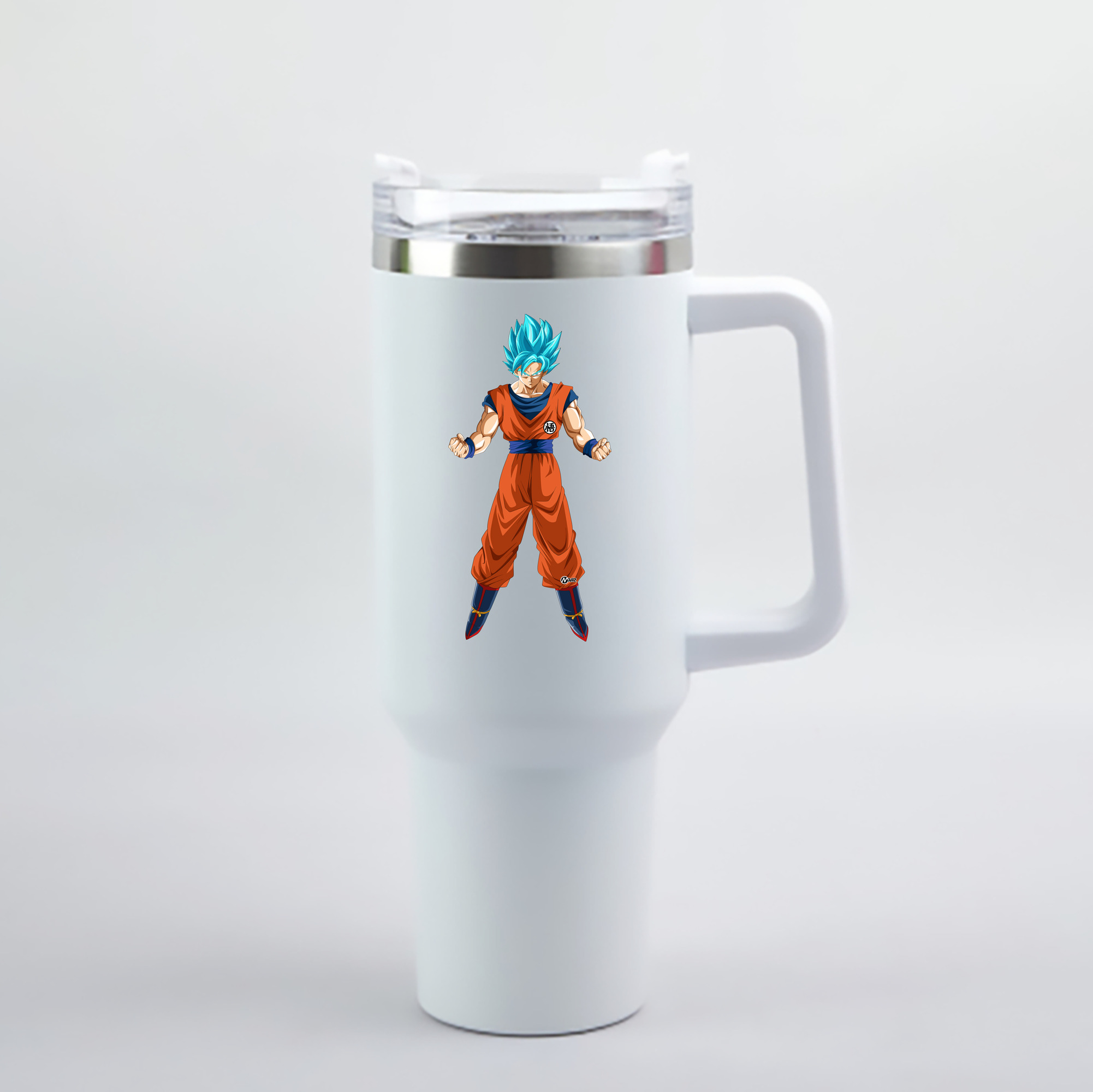 （画像用） ドラゴンボール 孫悟空（そん ごくう）Son Goku カカロット DRAGON BALL Kakarotto 1200mL車用タンブラー - クリスタルステッカー（プラスチックストロー付き）