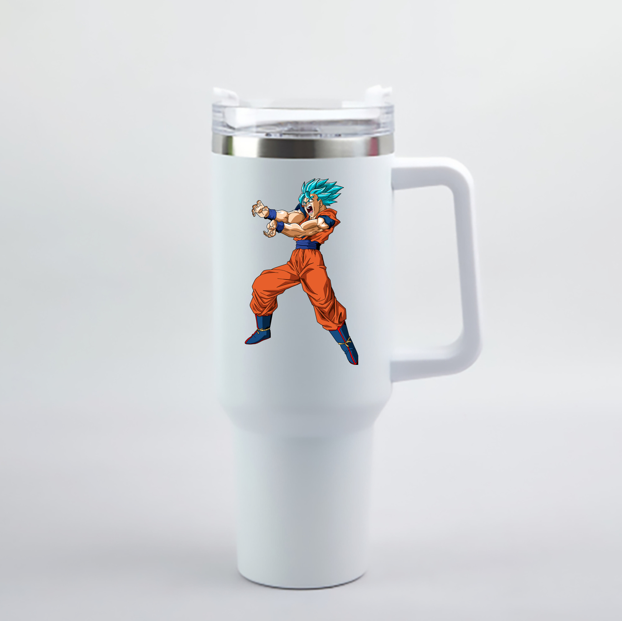 （画像用） ドラゴンボール 孫悟空（そん ごくう）Son Goku カカロット DRAGON BALL Kakarotto 1200mL車用タンブラー - クリスタルステッカー（プラスチックストロー付き）