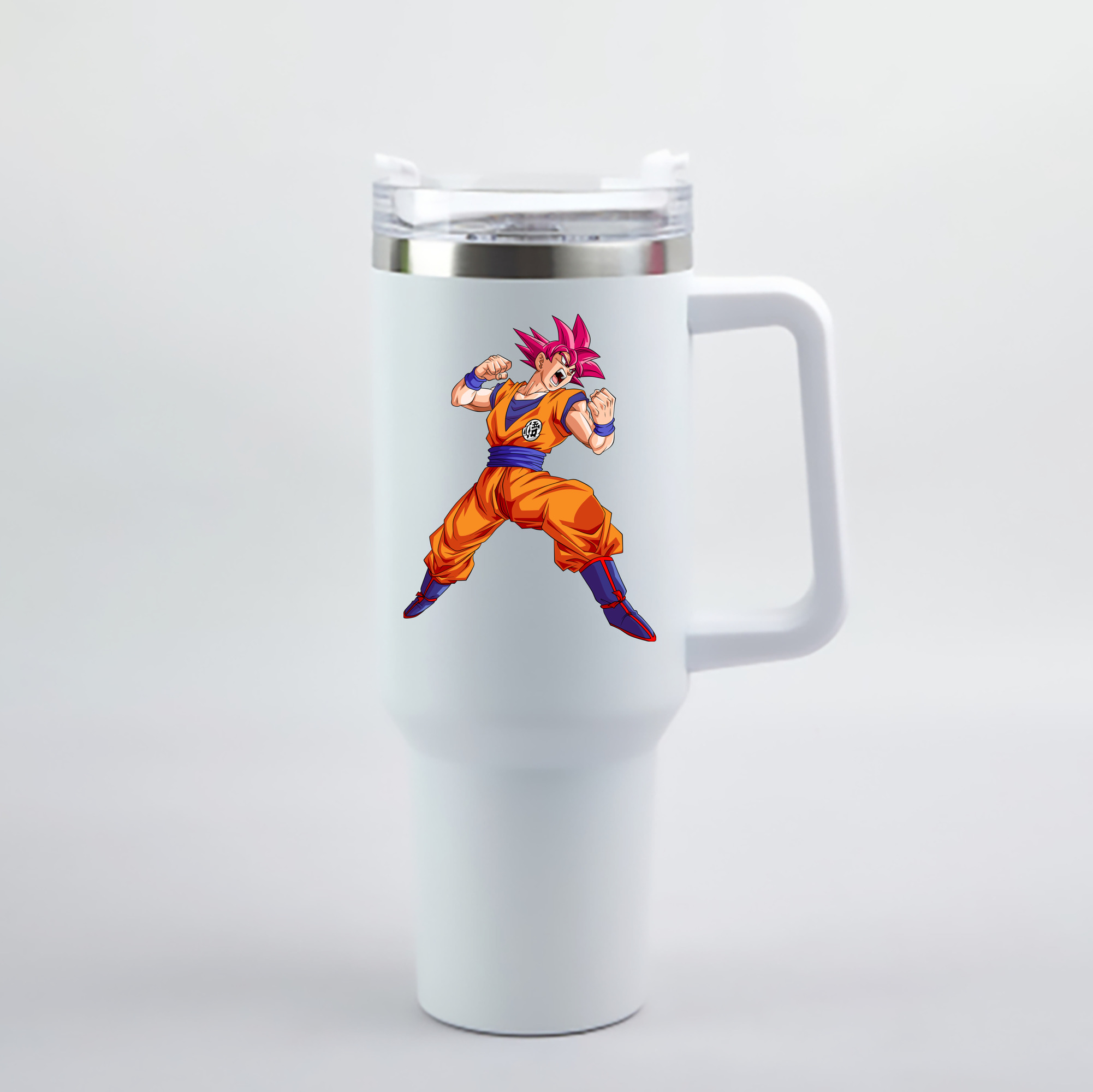 （画像用） ドラゴンボール 孫悟空（そん ごくう）Son Goku カカロット DRAGON BALL Kakarotto 1200mL車用タンブラー - クリスタルステッカー（プラスチックストロー付き）